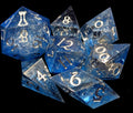 Glacial Freeze - Handmade Sharp Edge Resin D&D Dice Set