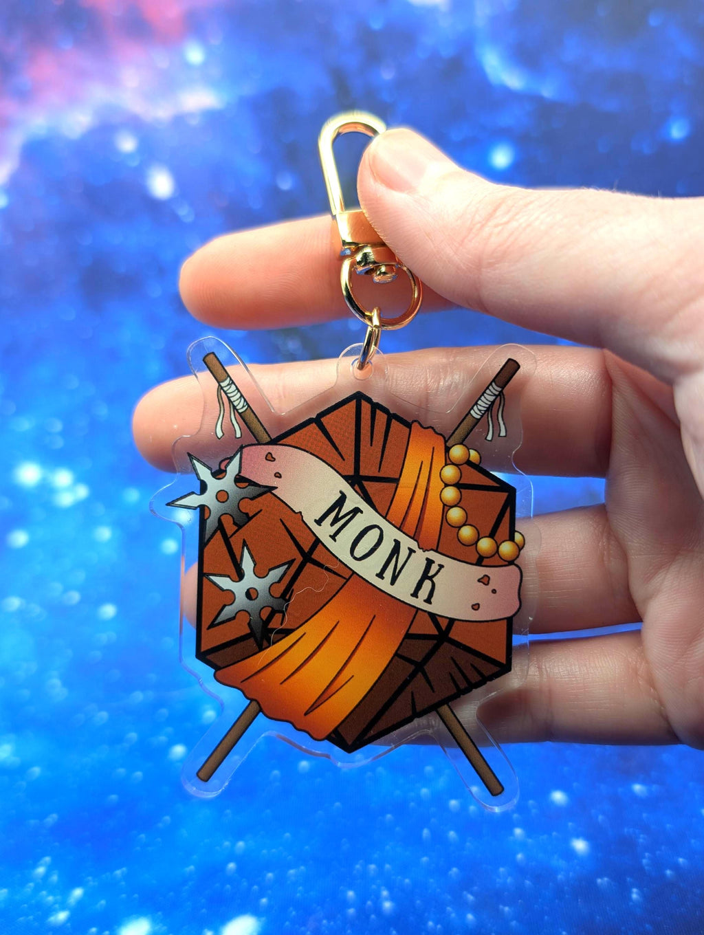 Monk D&D Acrylic Class Keychain - Dungeons and Dragons Inspired Accessories