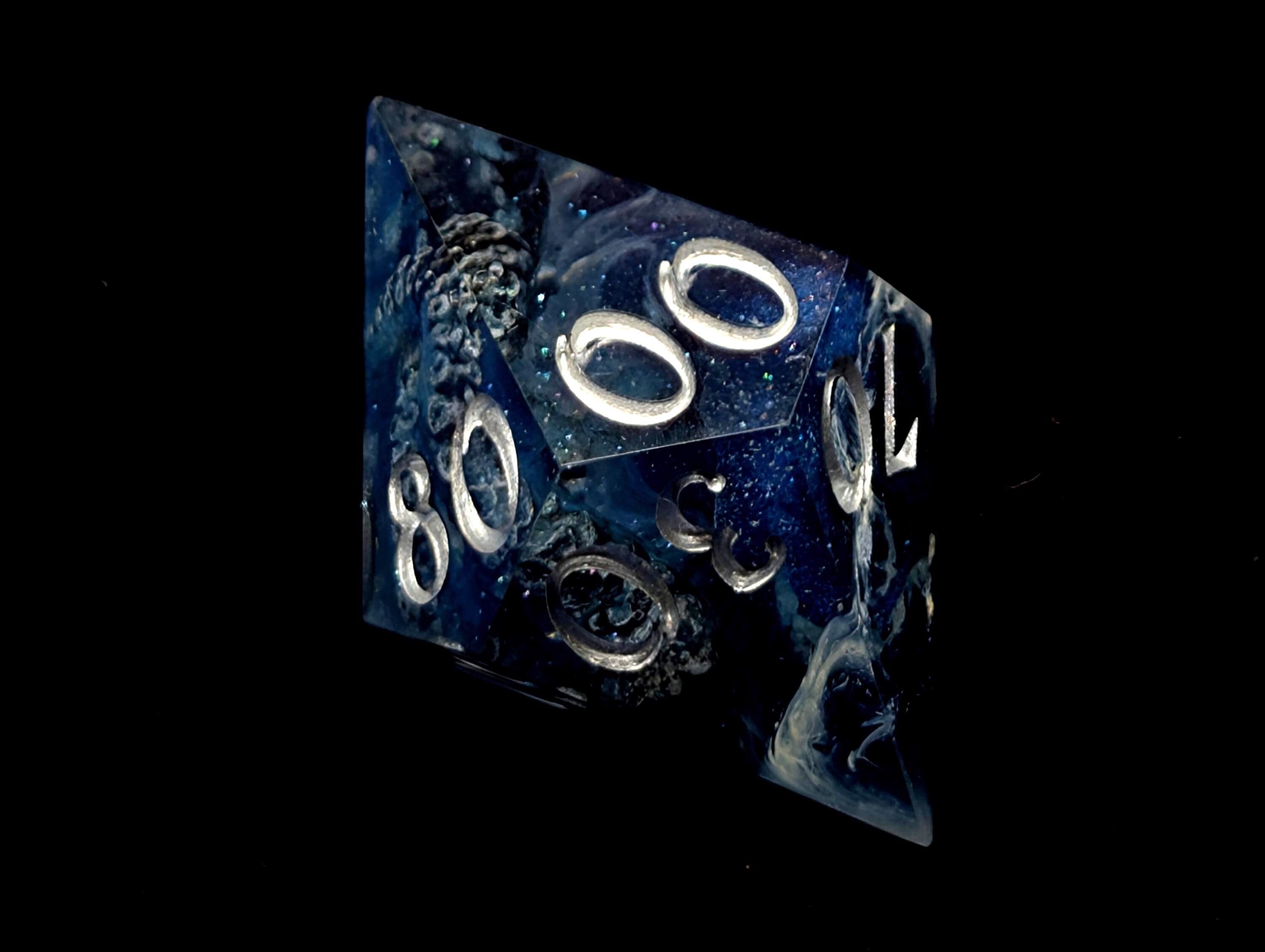 Wrath of the Kraken - Handmade Sharp Edge Resin D&D Dice Set