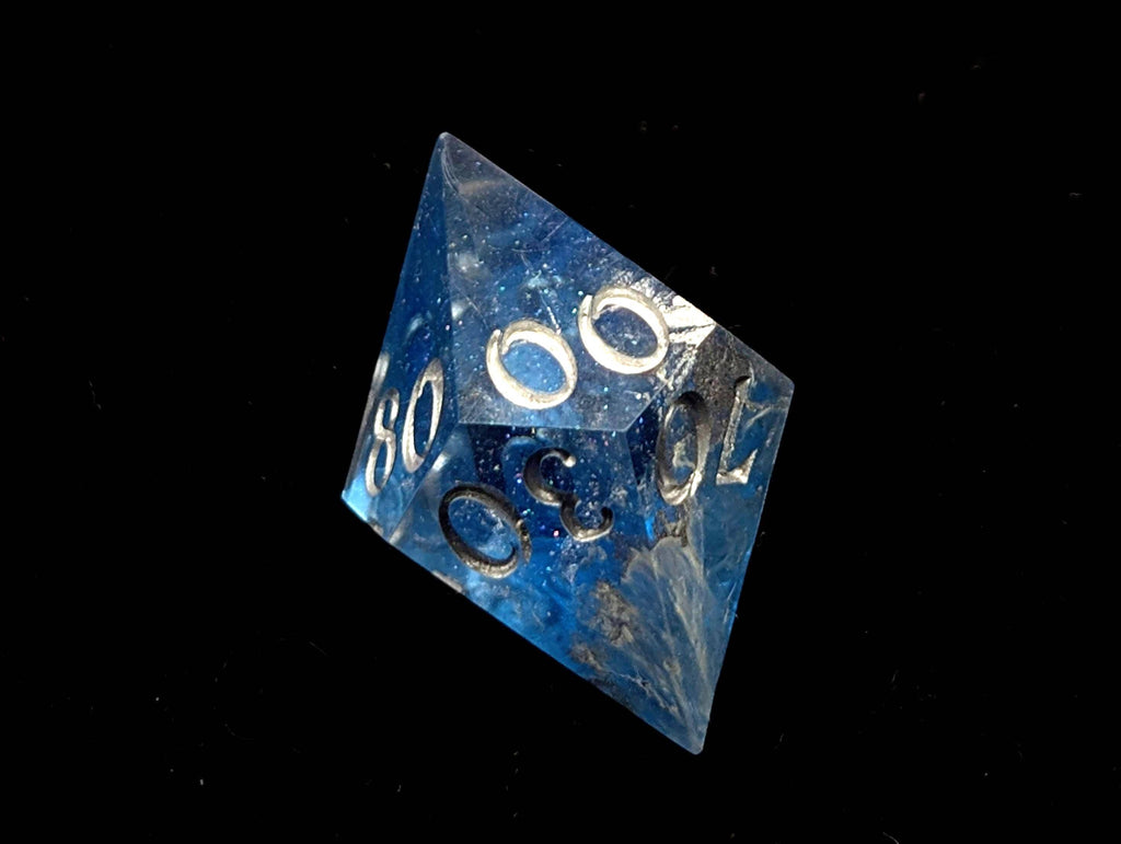 Glacial Freeze - Handmade Sharp Edge Resin D&D Dice Set