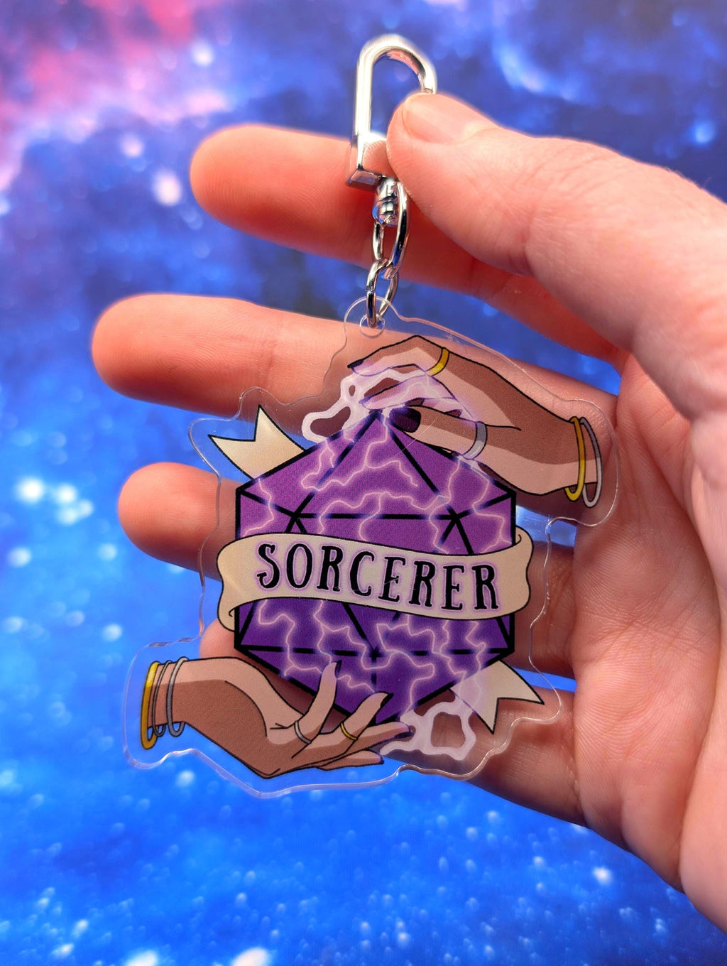 Sorcerer D&D Acrylic Class Keychain - Dungeons and Dragons Inspired Accessories