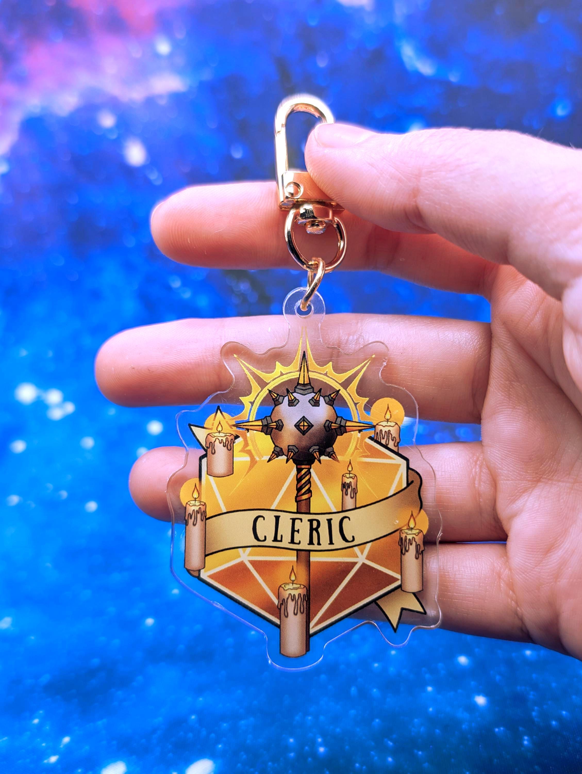 Cleric D&D Acrylic Class Keychain - Dungeons and Dragons Inspired Accessories