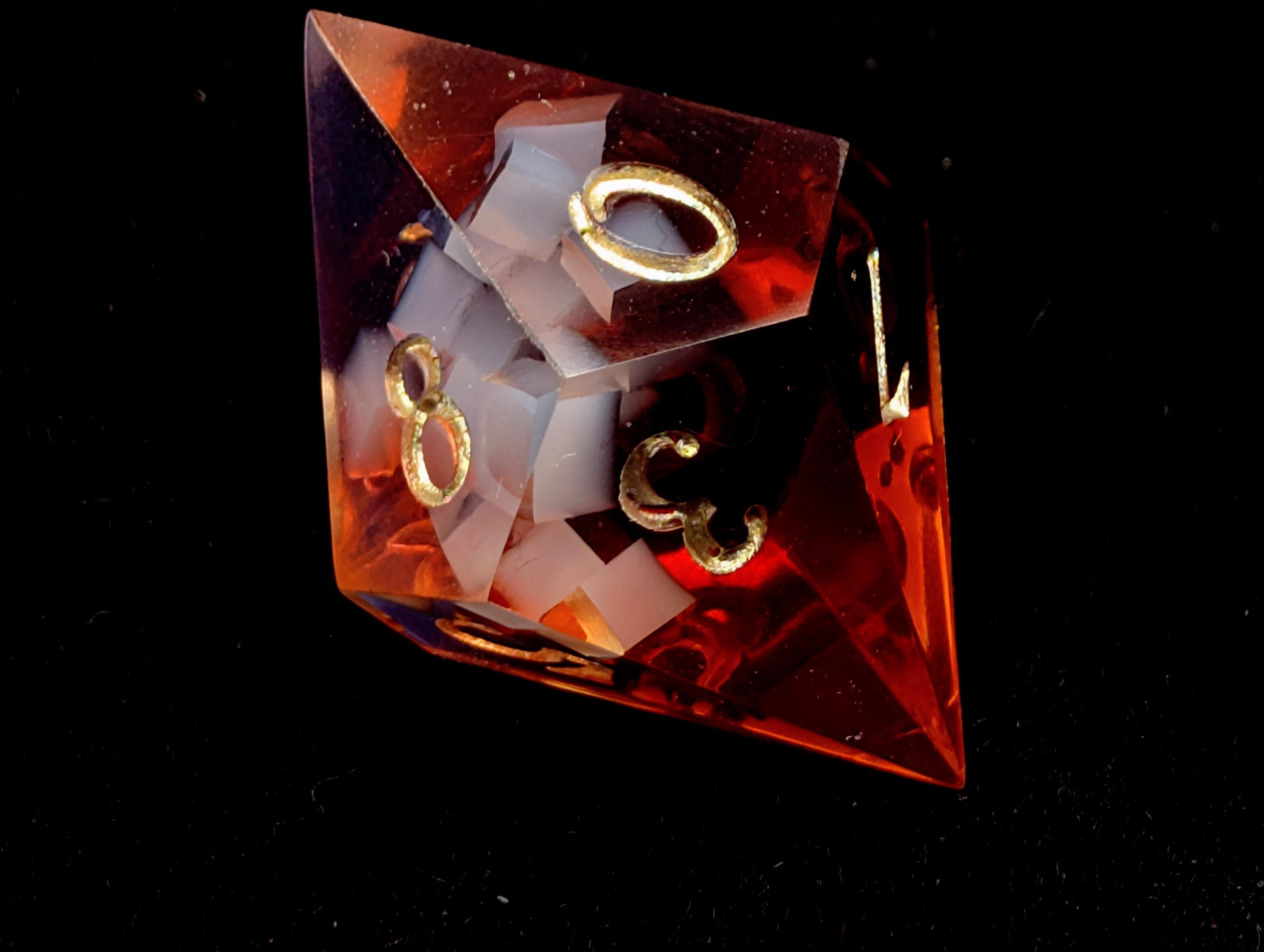 Iced Tea - Handmade Sharp Edge Resin D&D Dice Set