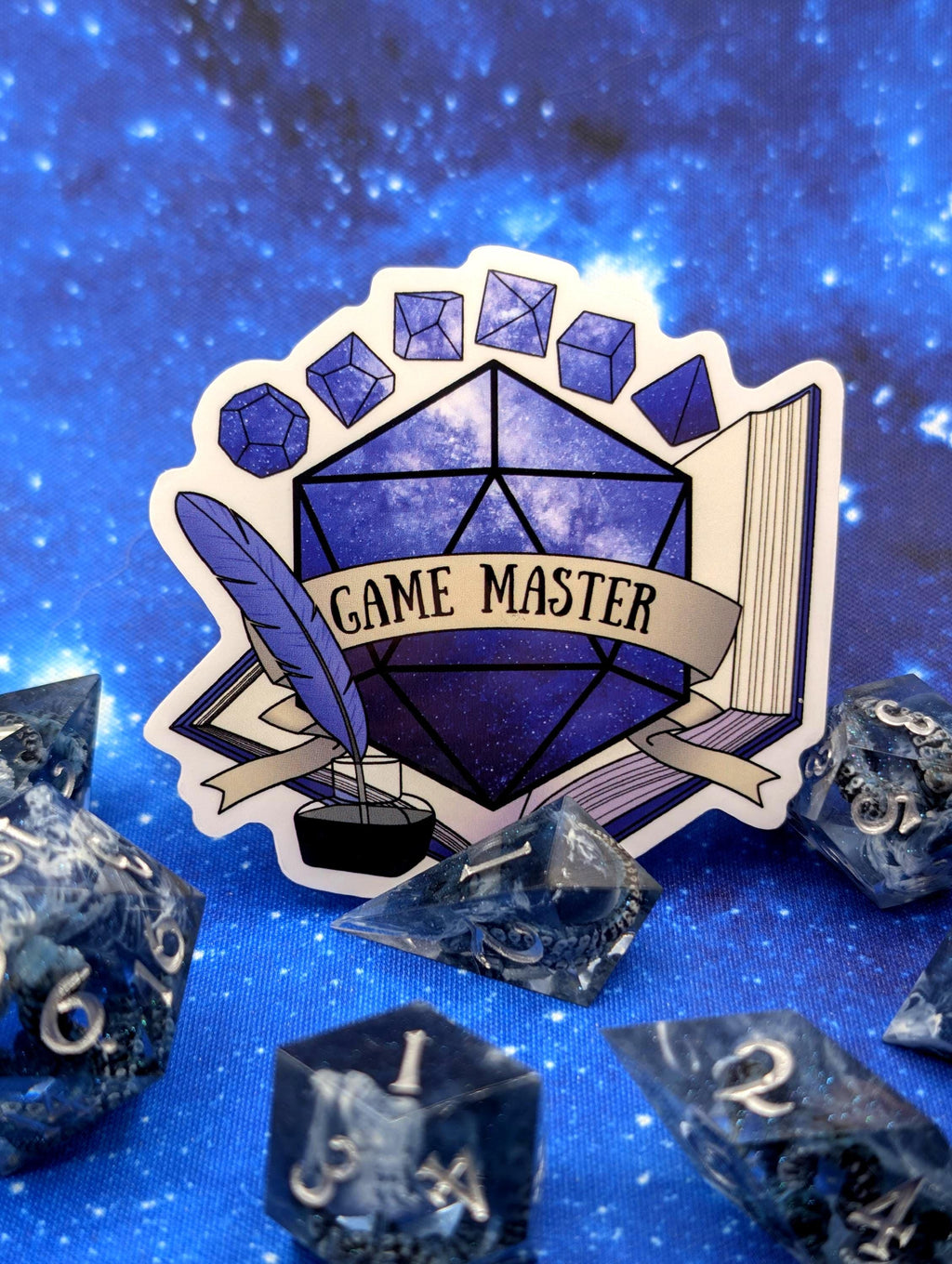 Game Master Dungeons and Dragons Inspired 2.5 Inch Clear Backing Waterproof Vinyl Sticker