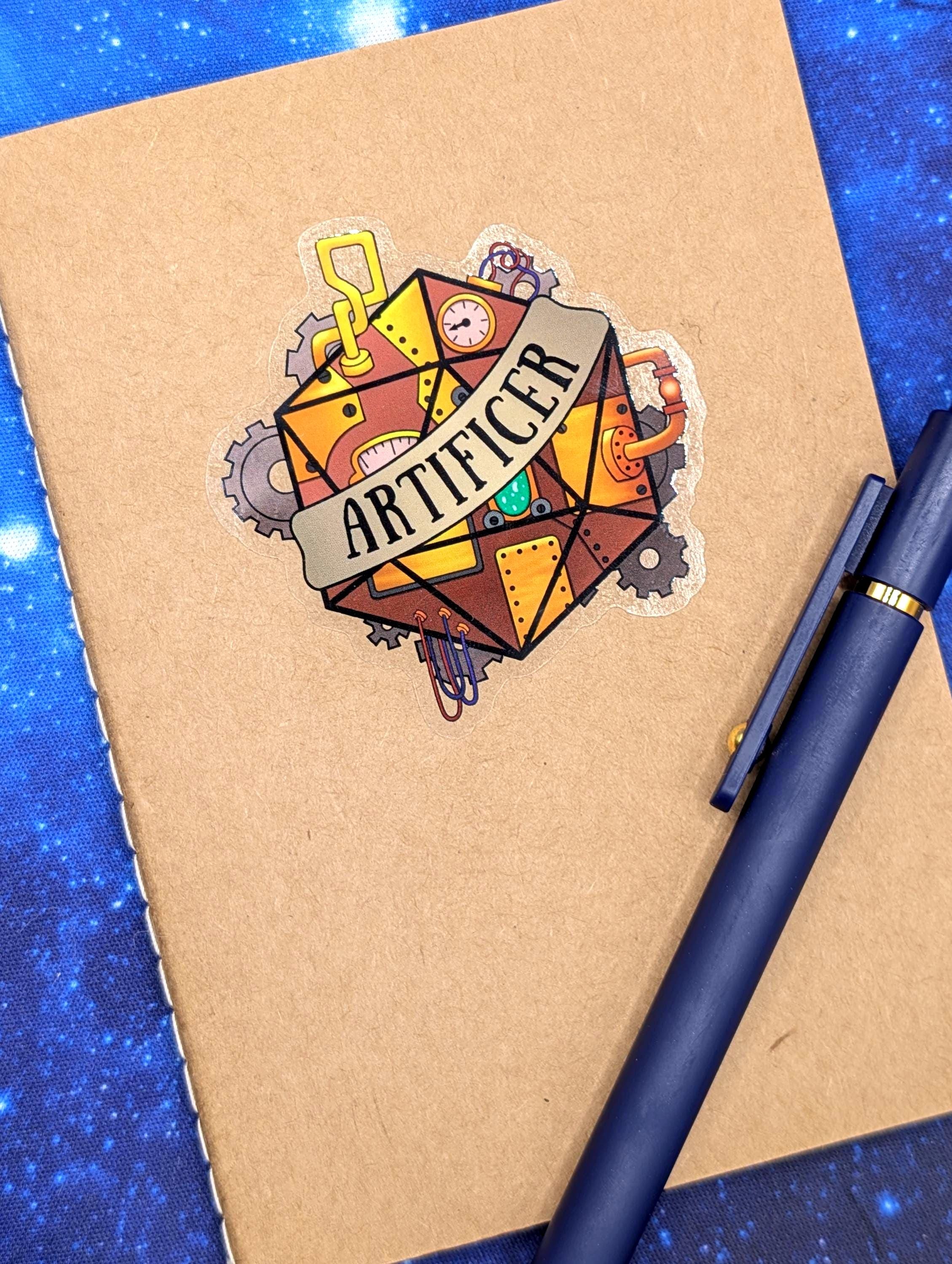 Artificer Dungeons and Dragons Inspired 2.5 Inch Clear Backing Waterproof Vinyl Sticker