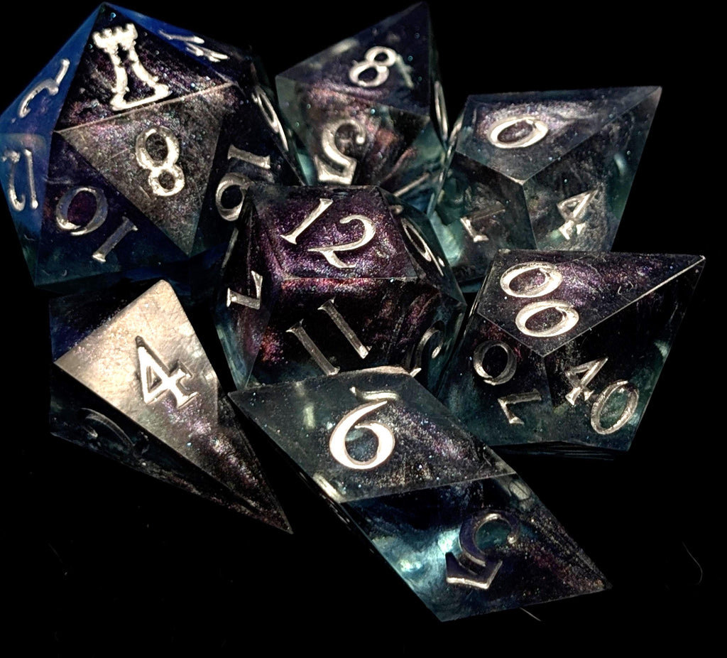 Deep Space - Handmade Sharp Edge Resin D&D Dice Set