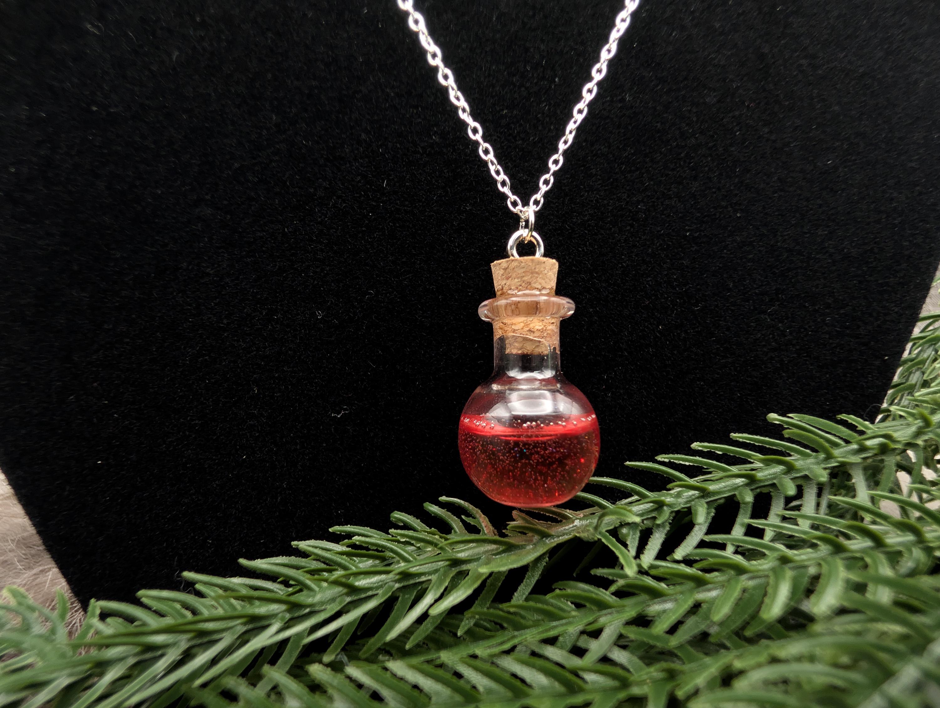 D&D Inspired Healing Potion Bottle Necklace