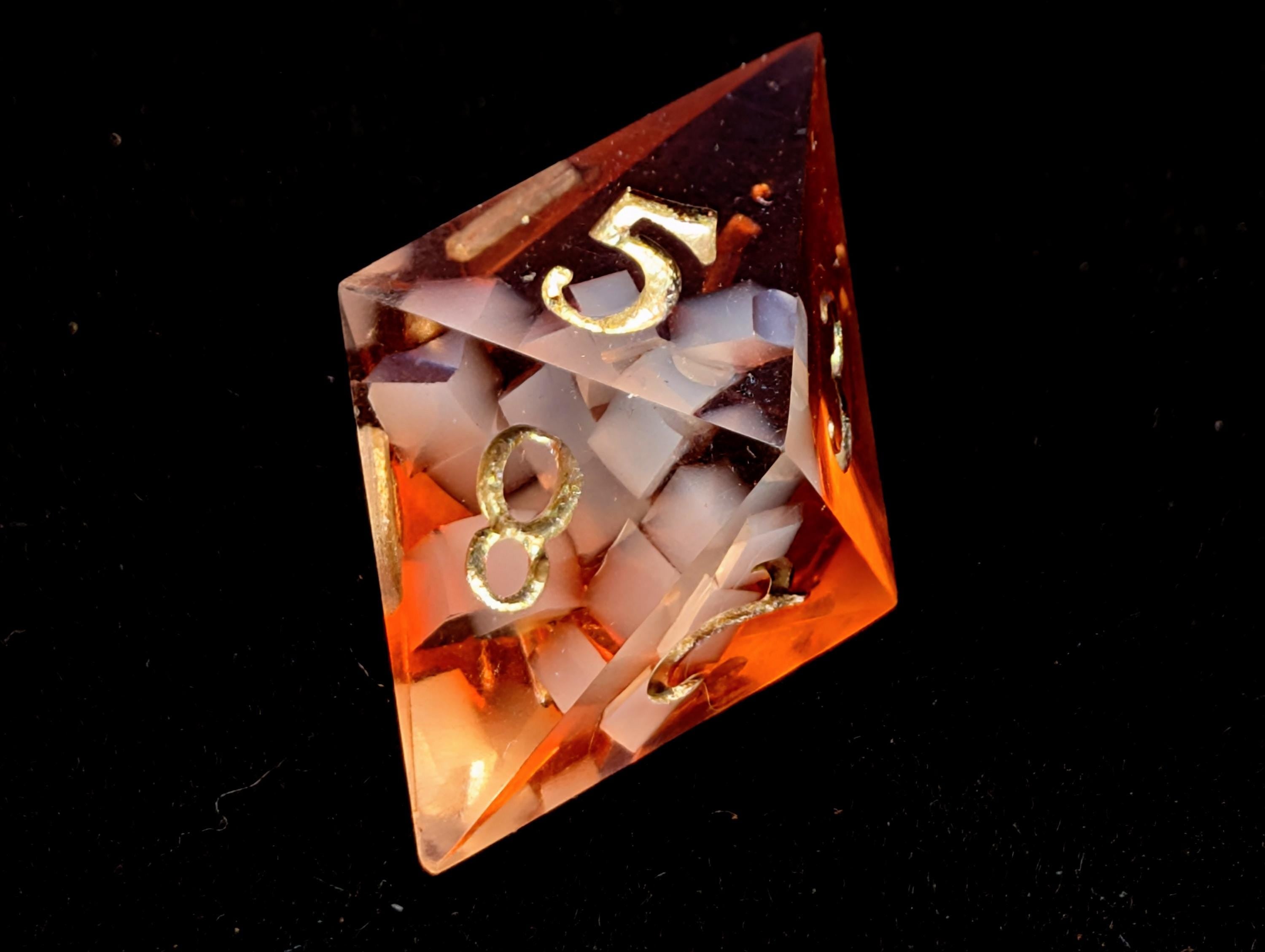 Iced Tea - Handmade Sharp Edge Resin D&D Dice Set