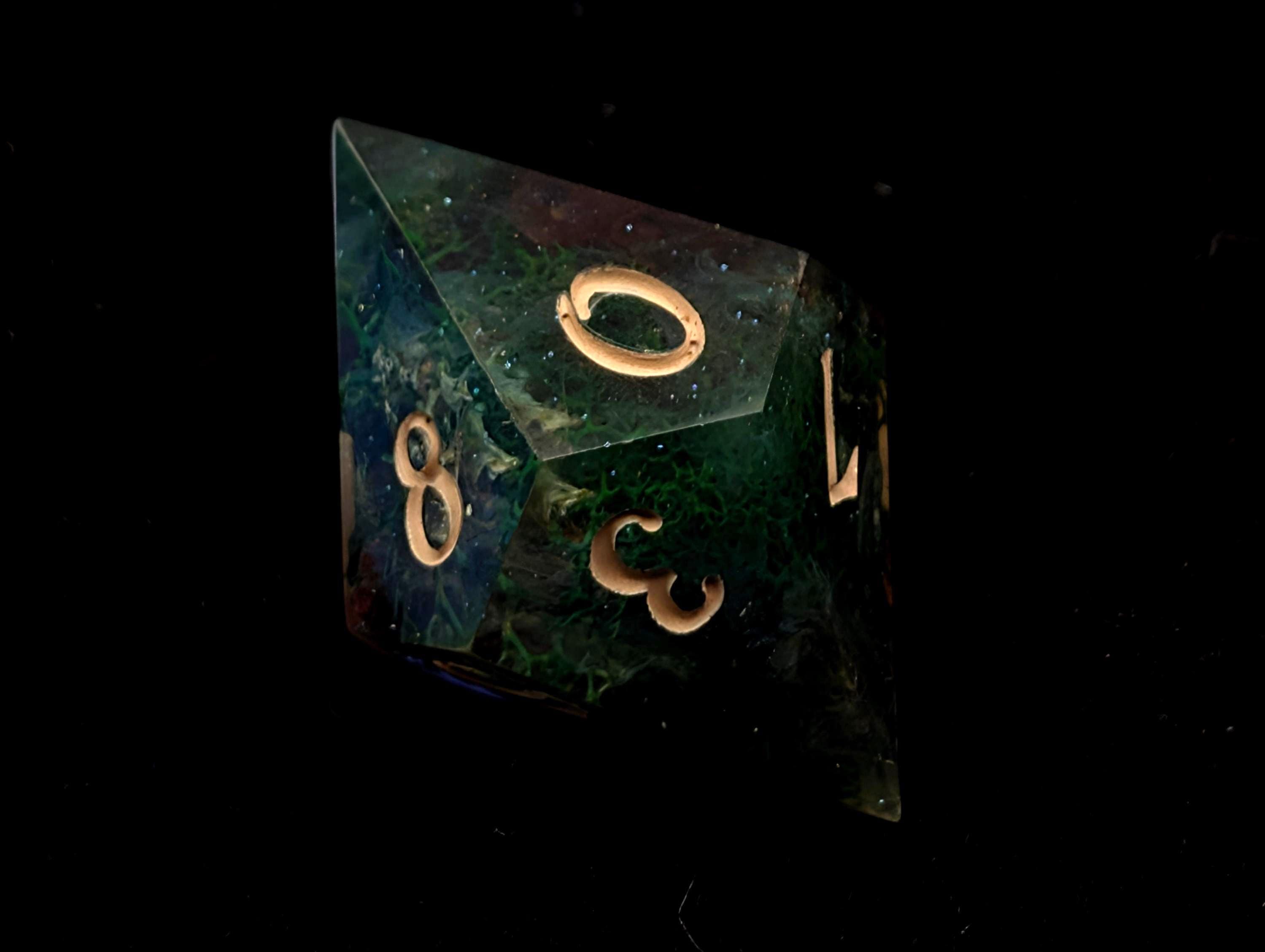 Druid Dreams - Handmade Sharp Edge Resin D&D Dice Set