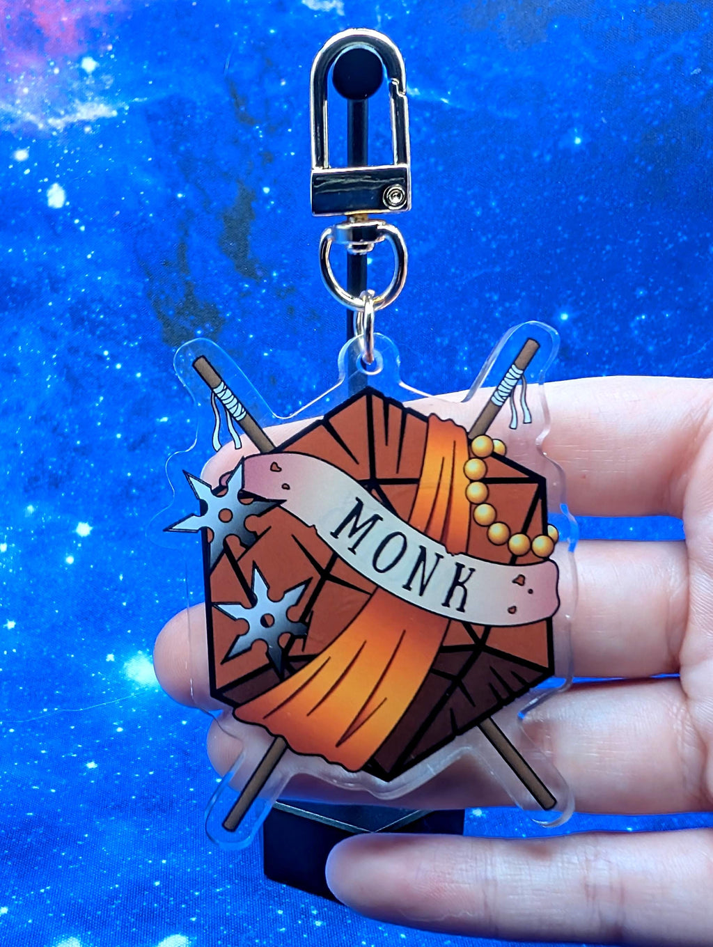 Monk D&D Acrylic Class Keychain - Dungeons and Dragons Inspired Accessories