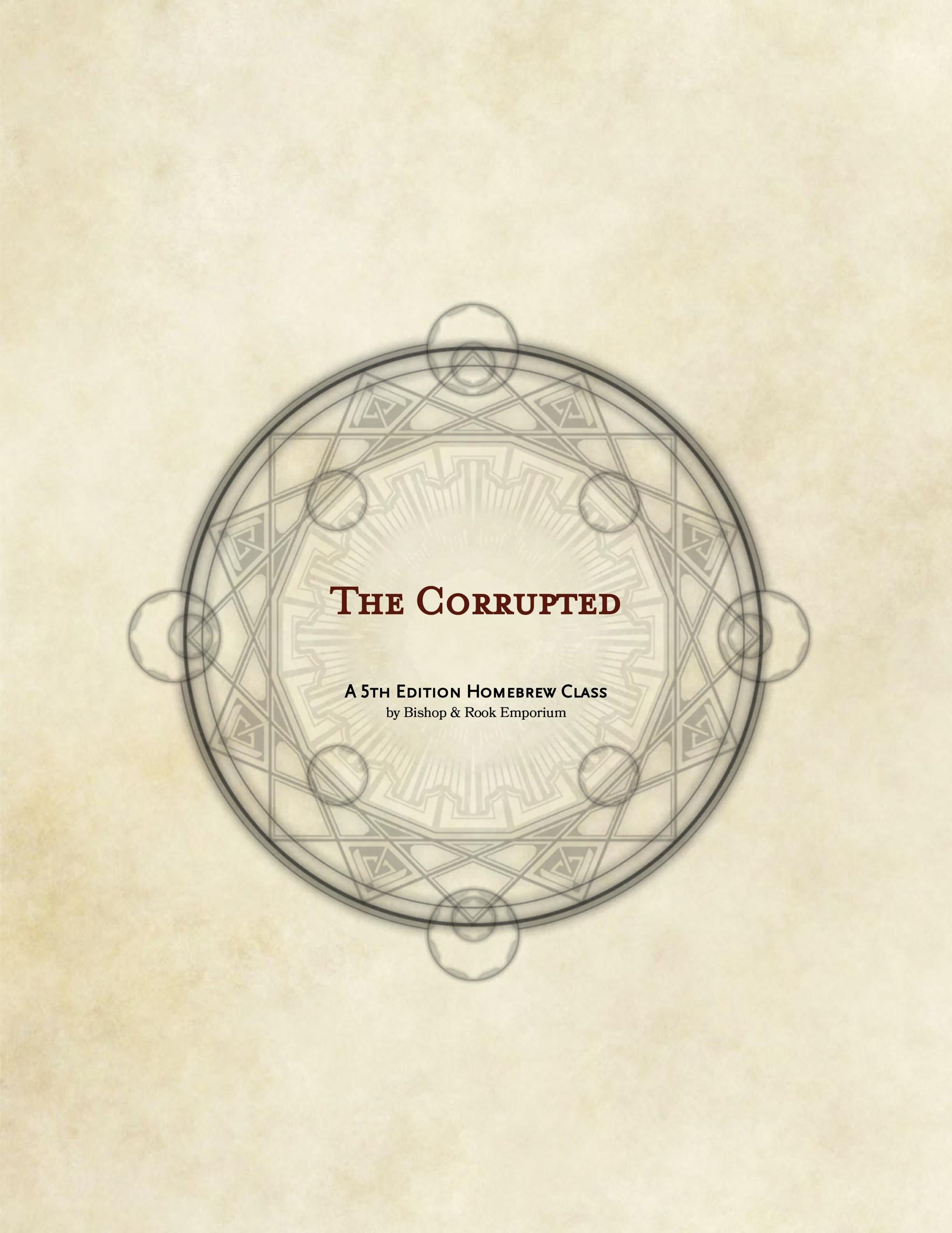 The Corrupted - A 5th Edition Homebrew Class for Dungeons & Dragons