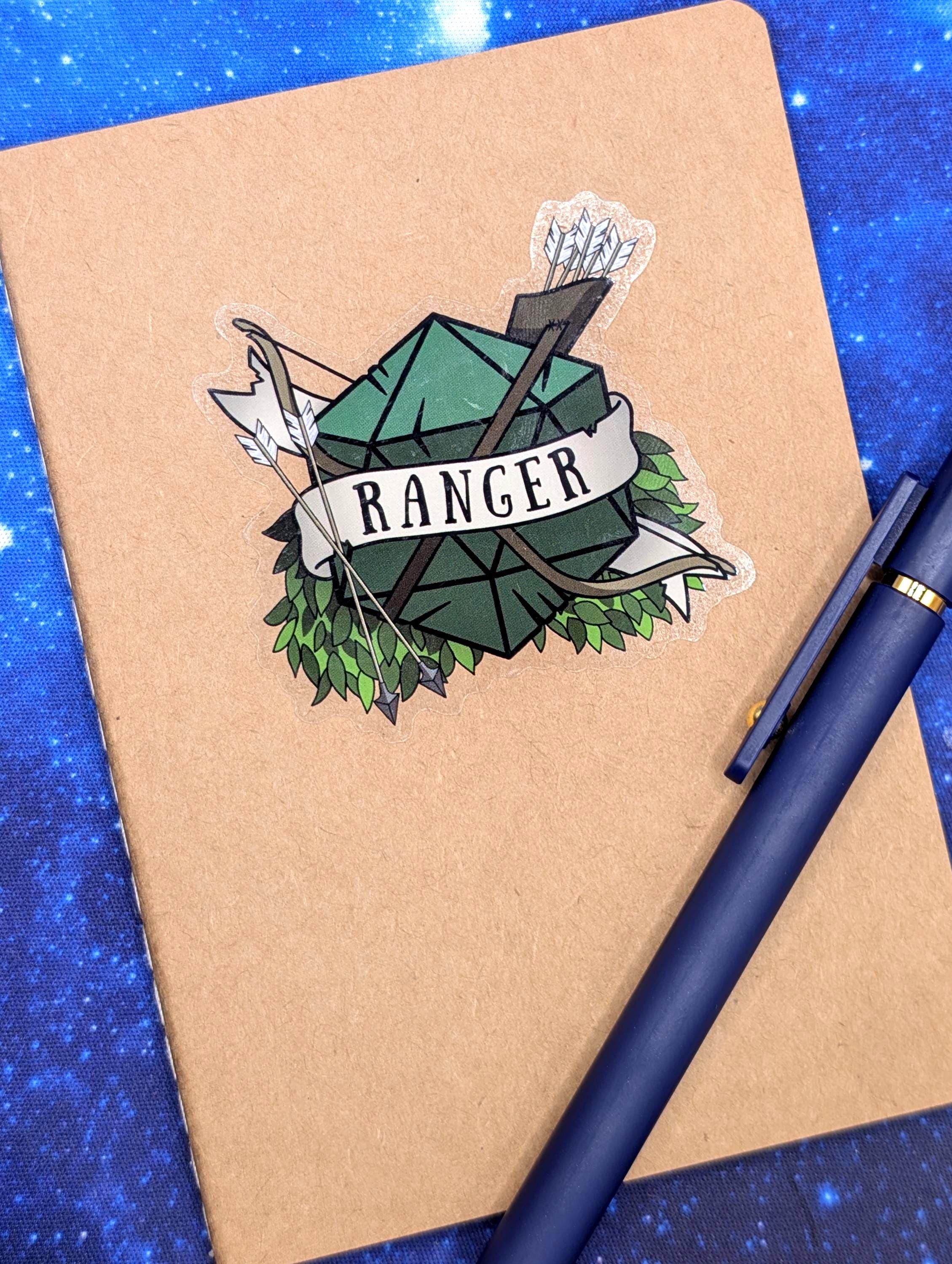 Ranger Dungeons and Dragons Inspired 2.5 Inch Clear Backing Waterproof Vinyl Sticker
