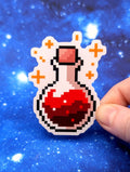 8-Bit Pixel Healing Potion Dungeons and Dragons Inspired 2.5 Inch Clear Backing Waterproof Vinyl Sticker