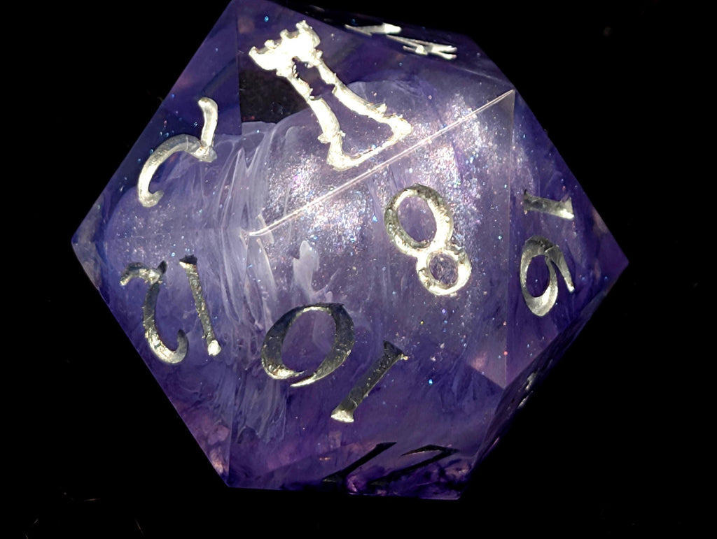 Purple Haze - Handmade Sharp Edge Resin D&D Dice Set