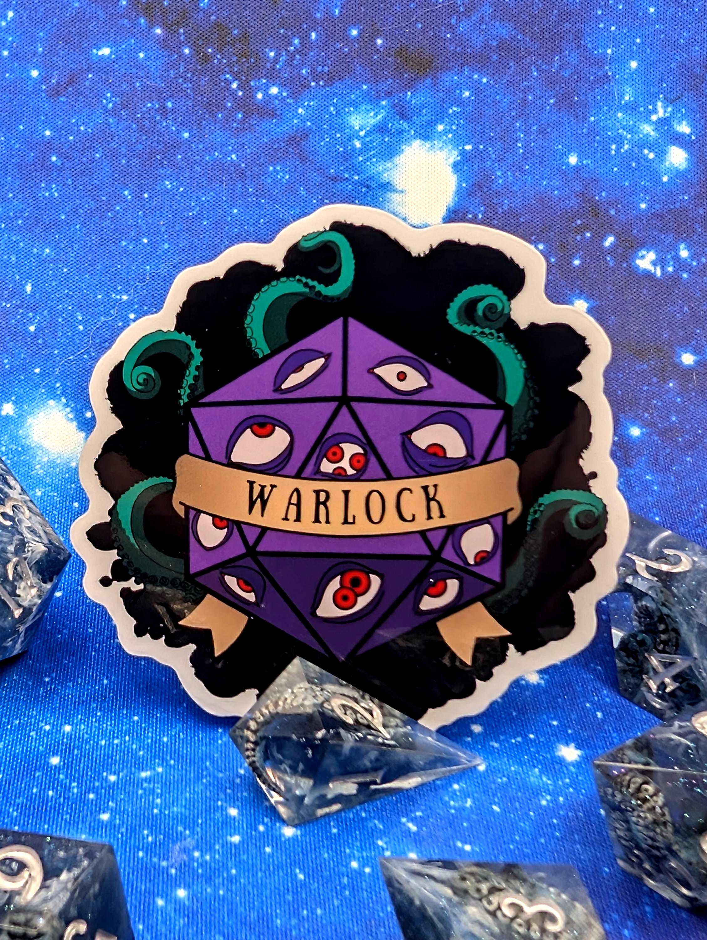 Warlock Dungeons and Dragons Inspired 2.5 Inch Clear Backing Waterproof Vinyl Sticker