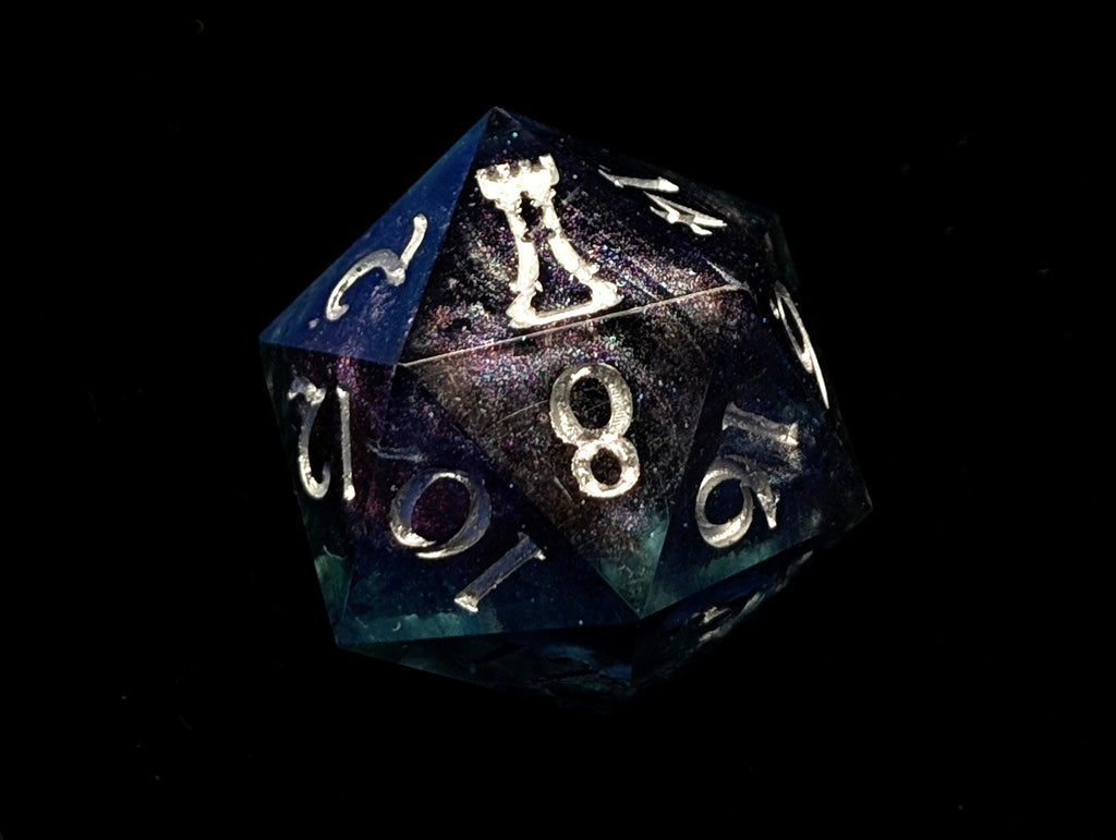 Deep Space - Handmade Sharp Edge Resin D&D Dice Set