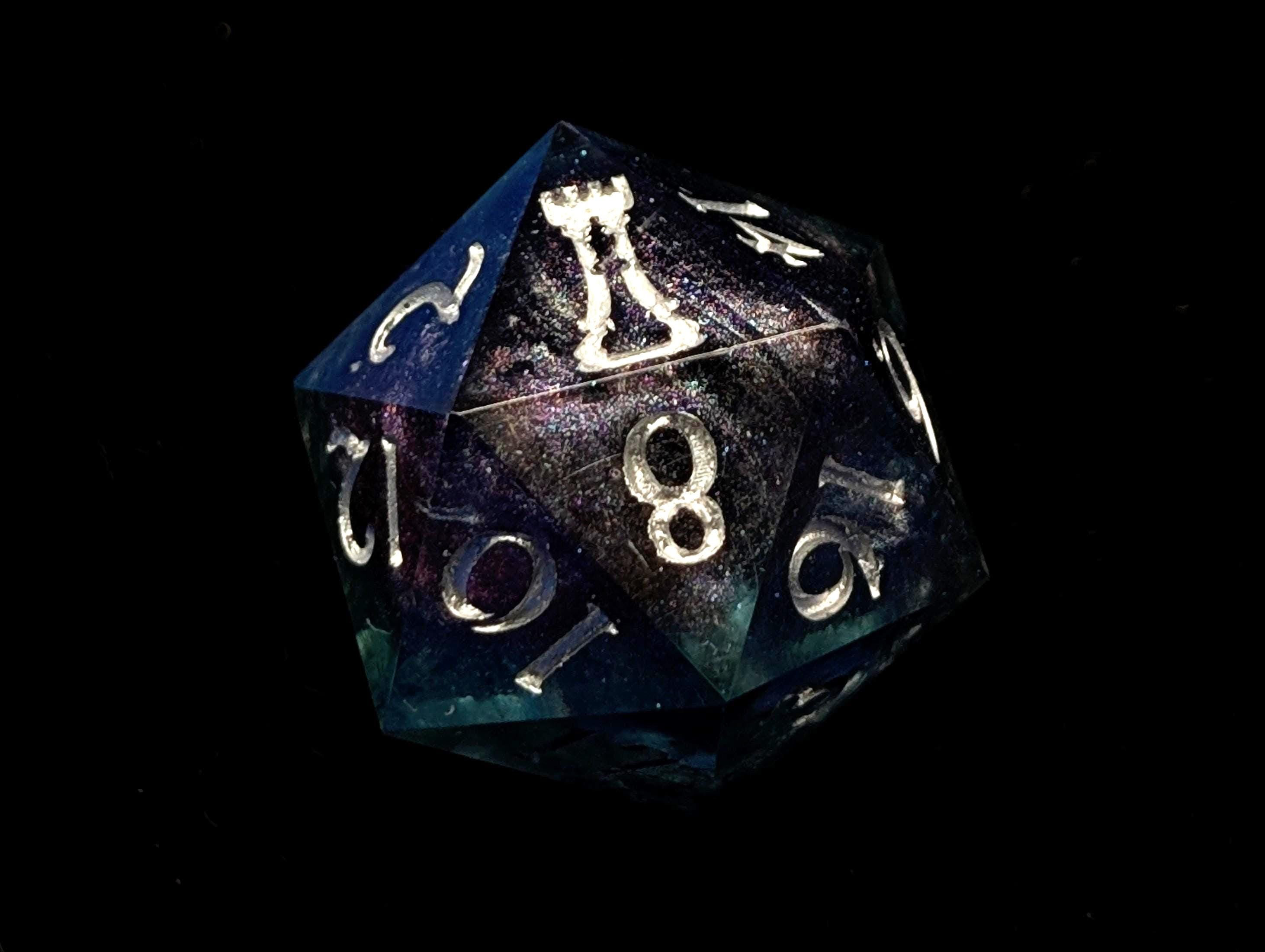 Deep Space - Handmade Sharp Edge Resin D&D Dice Set