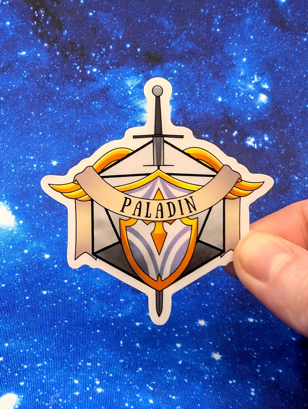 Paladin Dungeons and Dragons Inspired 2.5 Inch Clear Backing Waterproof Vinyl Sticker