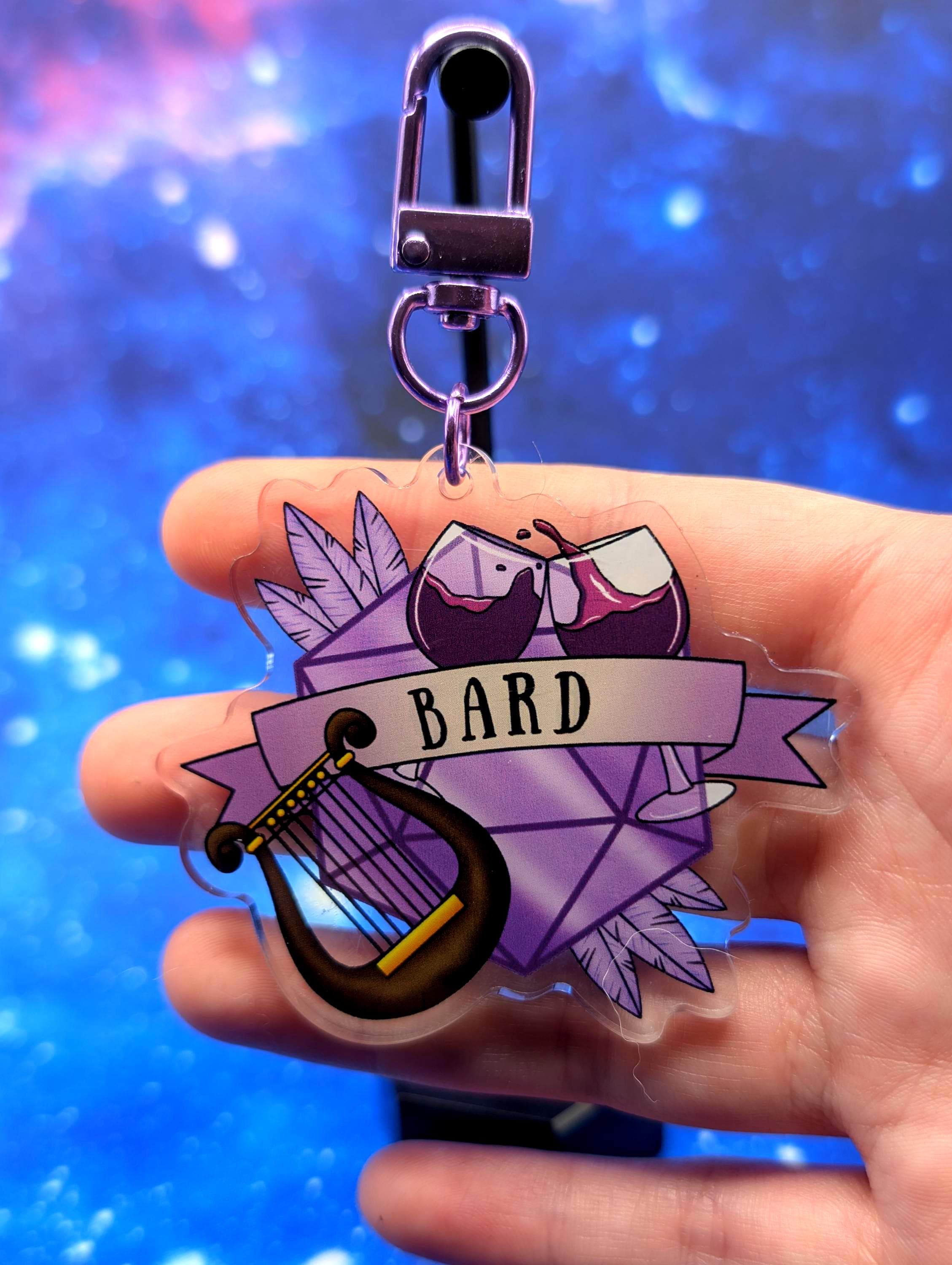 Bard D&D Acrylic Class Keychain - Dungeons and Dragons Inspired Accessories