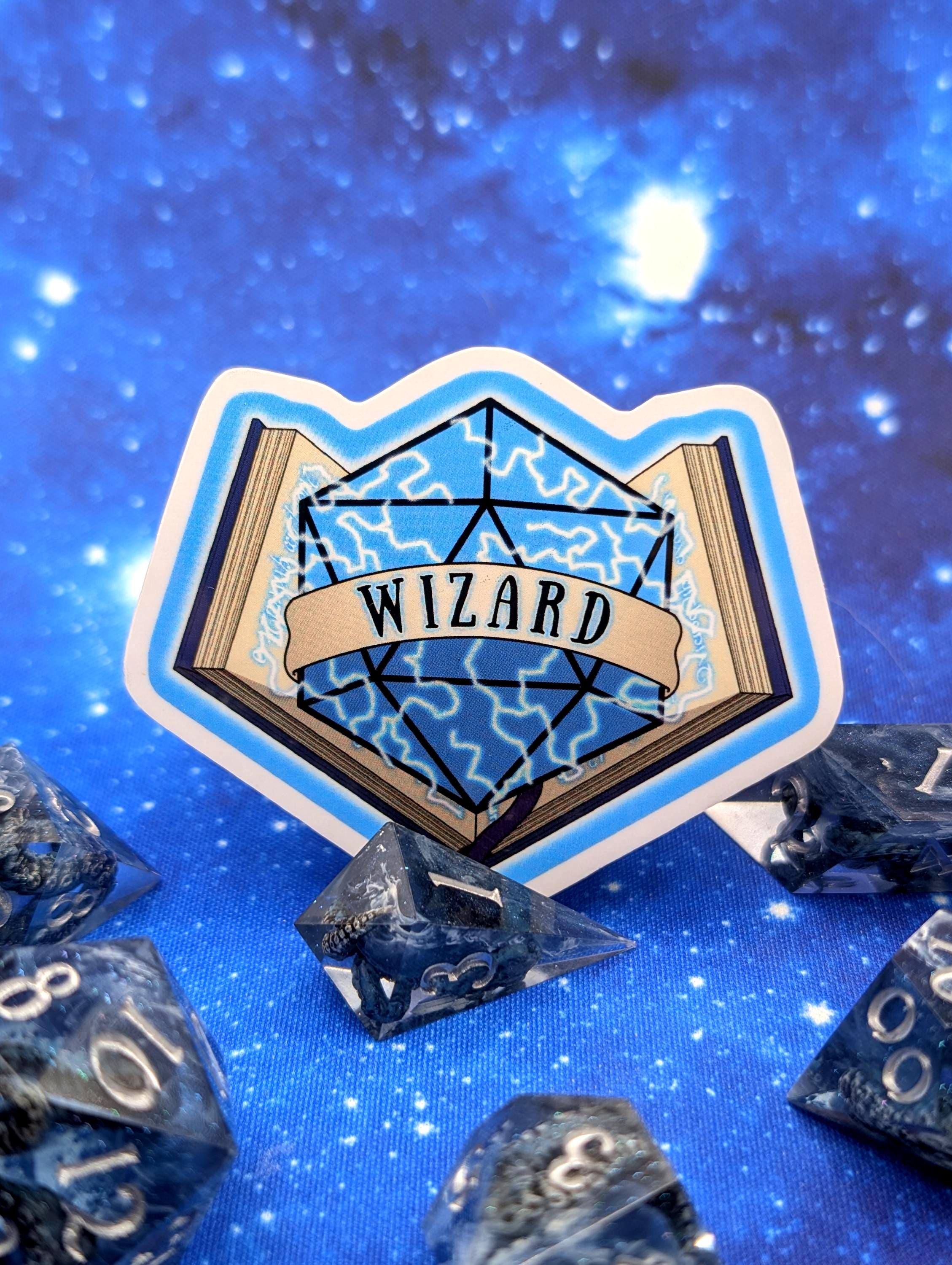 Wizard Dungeons and Dragons Inspired 2.5 Inch Clear Backing Waterproof Vinyl Sticker