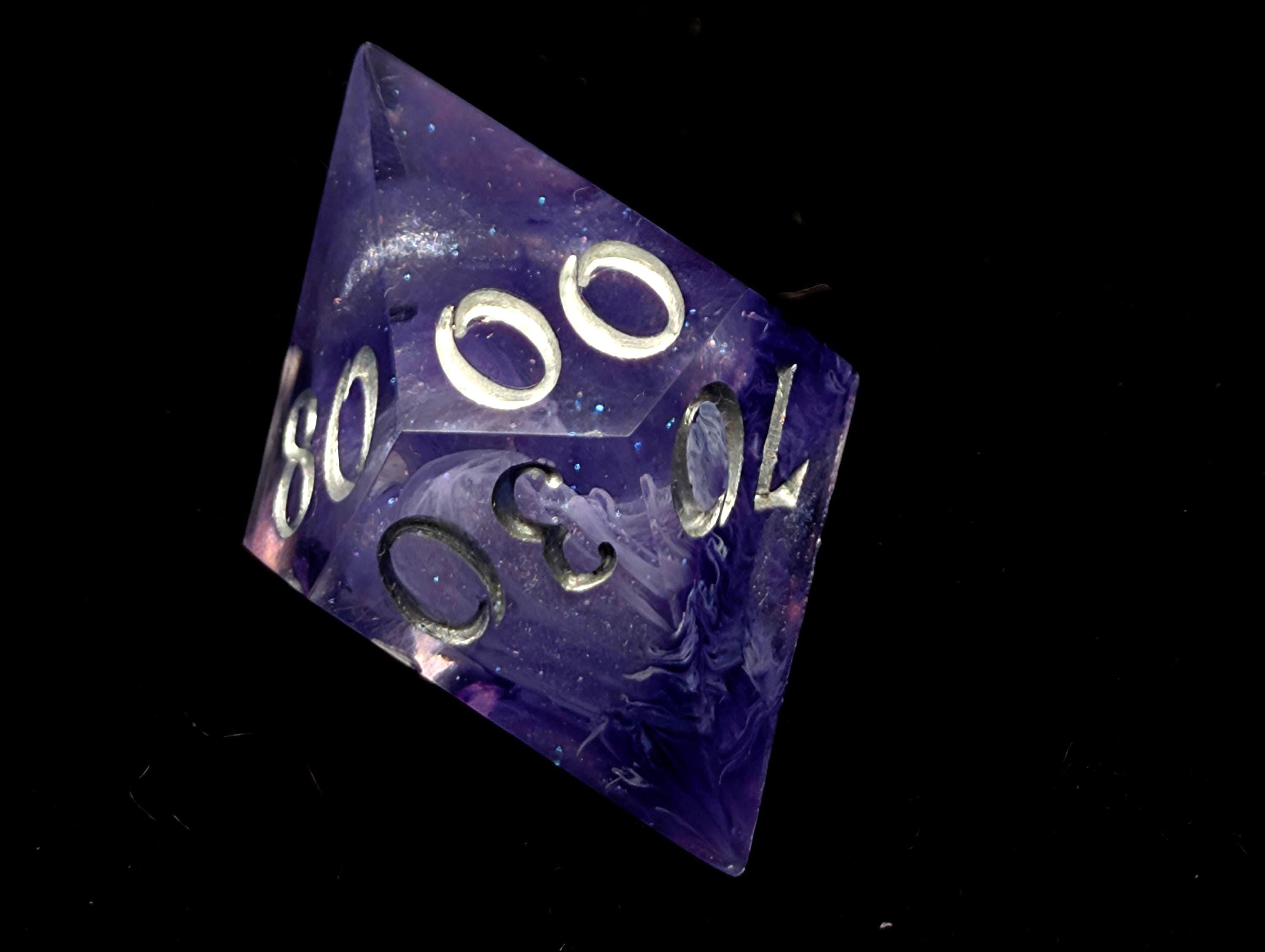 Purple Haze - Handmade Sharp Edge Resin D&D Dice Set