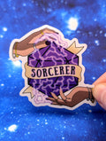 Sorcerer Dungeons and Dragons Inspired 2.5 Inch Clear Backing Waterproof Vinyl Sticker