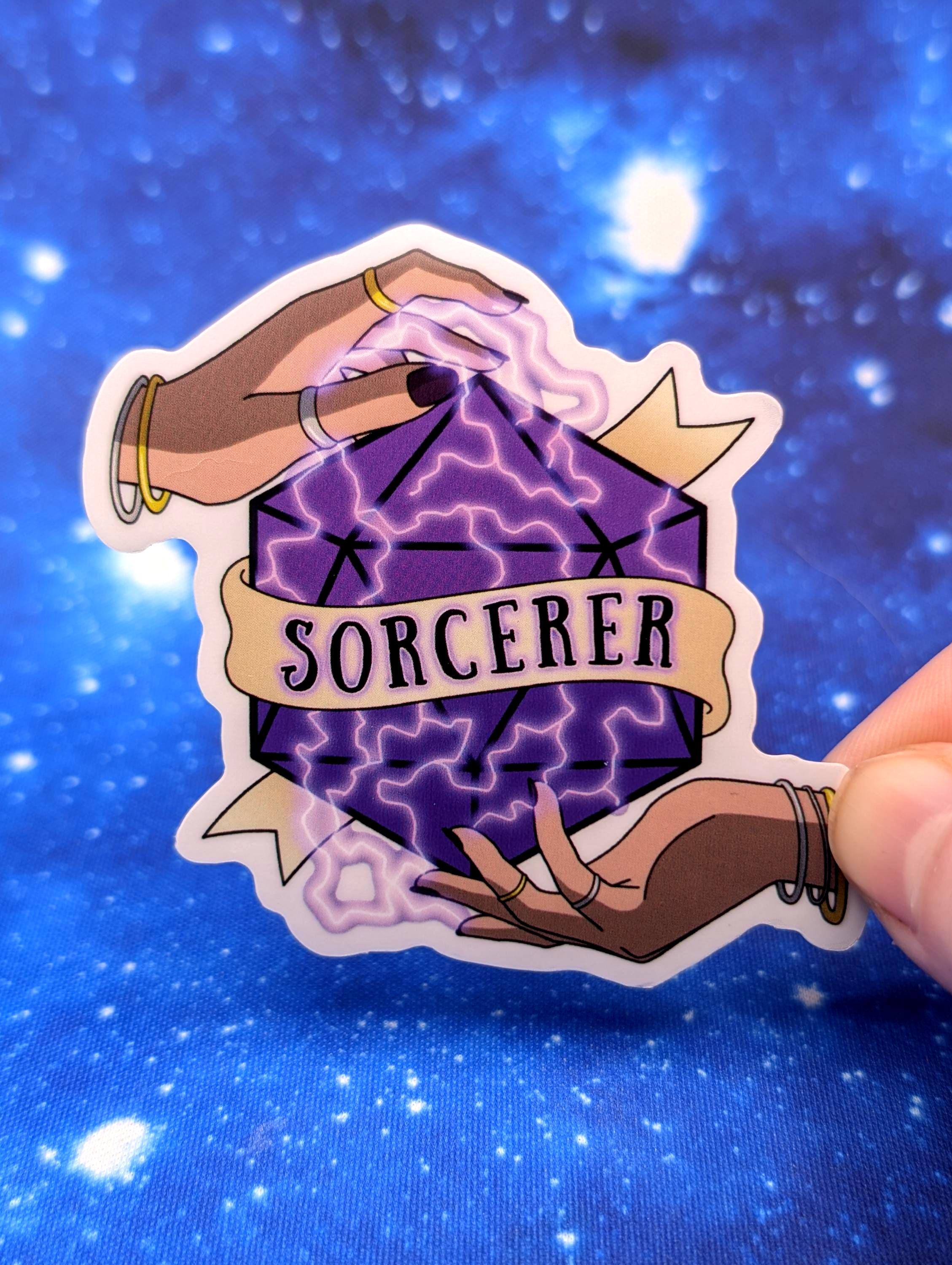 Sorcerer Dungeons and Dragons Inspired 2.5 Inch Clear Backing Waterproof Vinyl Sticker