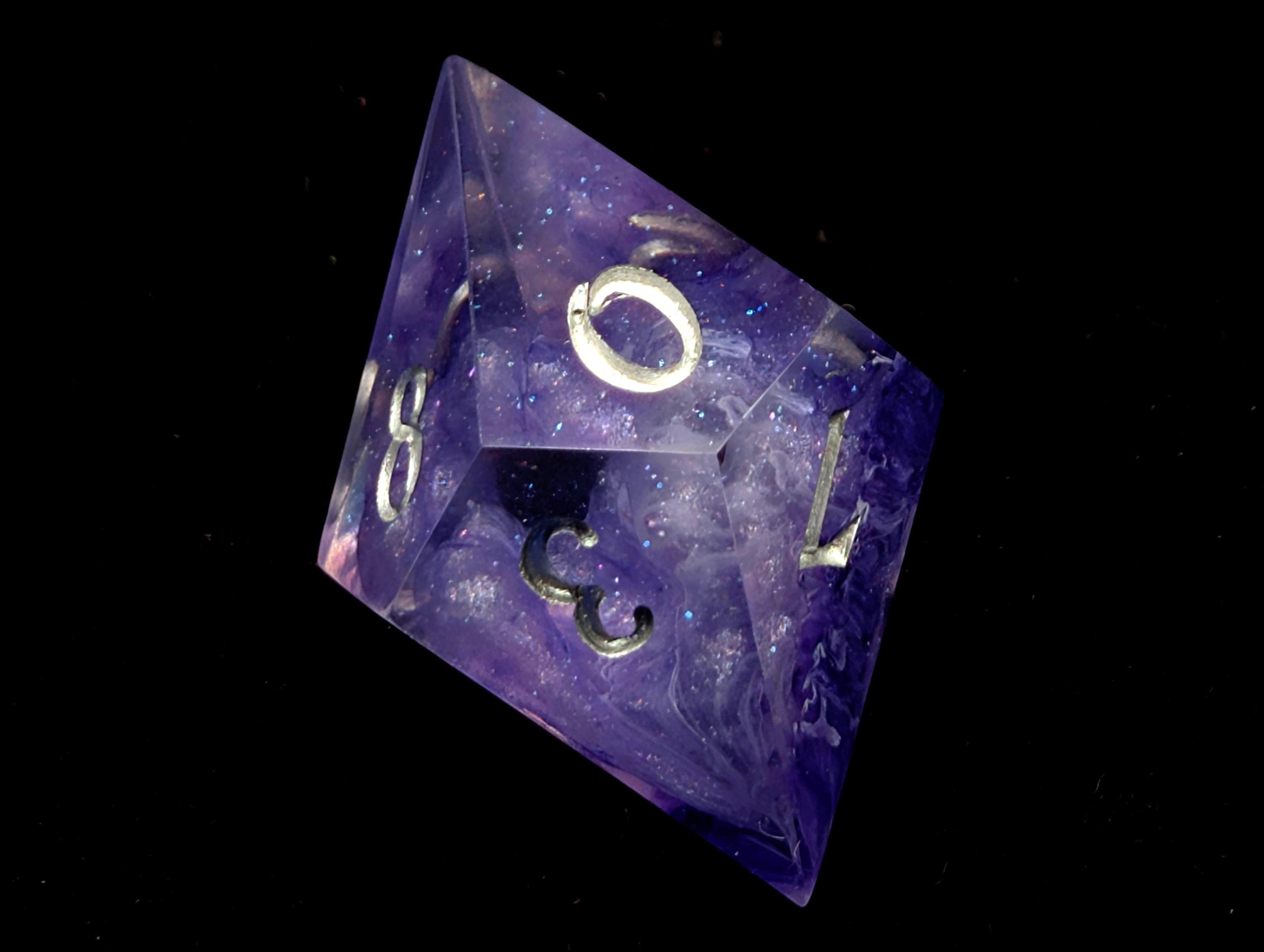 Purple Haze - Handmade Sharp Edge Resin D&D Dice Set