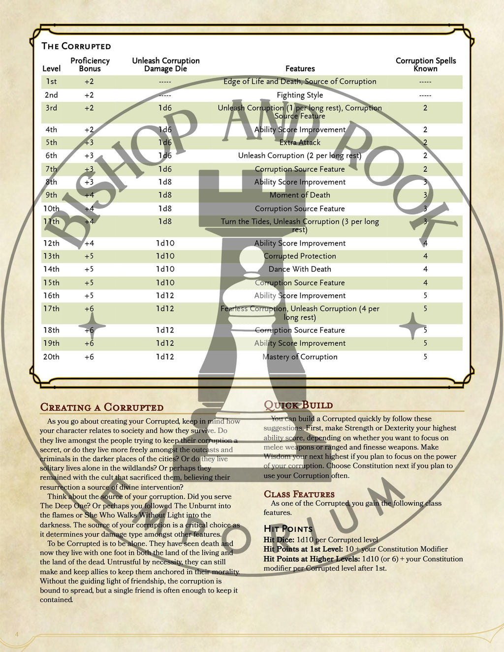 The Corrupted - A 5th Edition Homebrew Class for Dungeons & Dragons