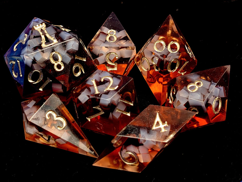 Iced Tea - Handmade Sharp Edge Resin D&D Dice Set