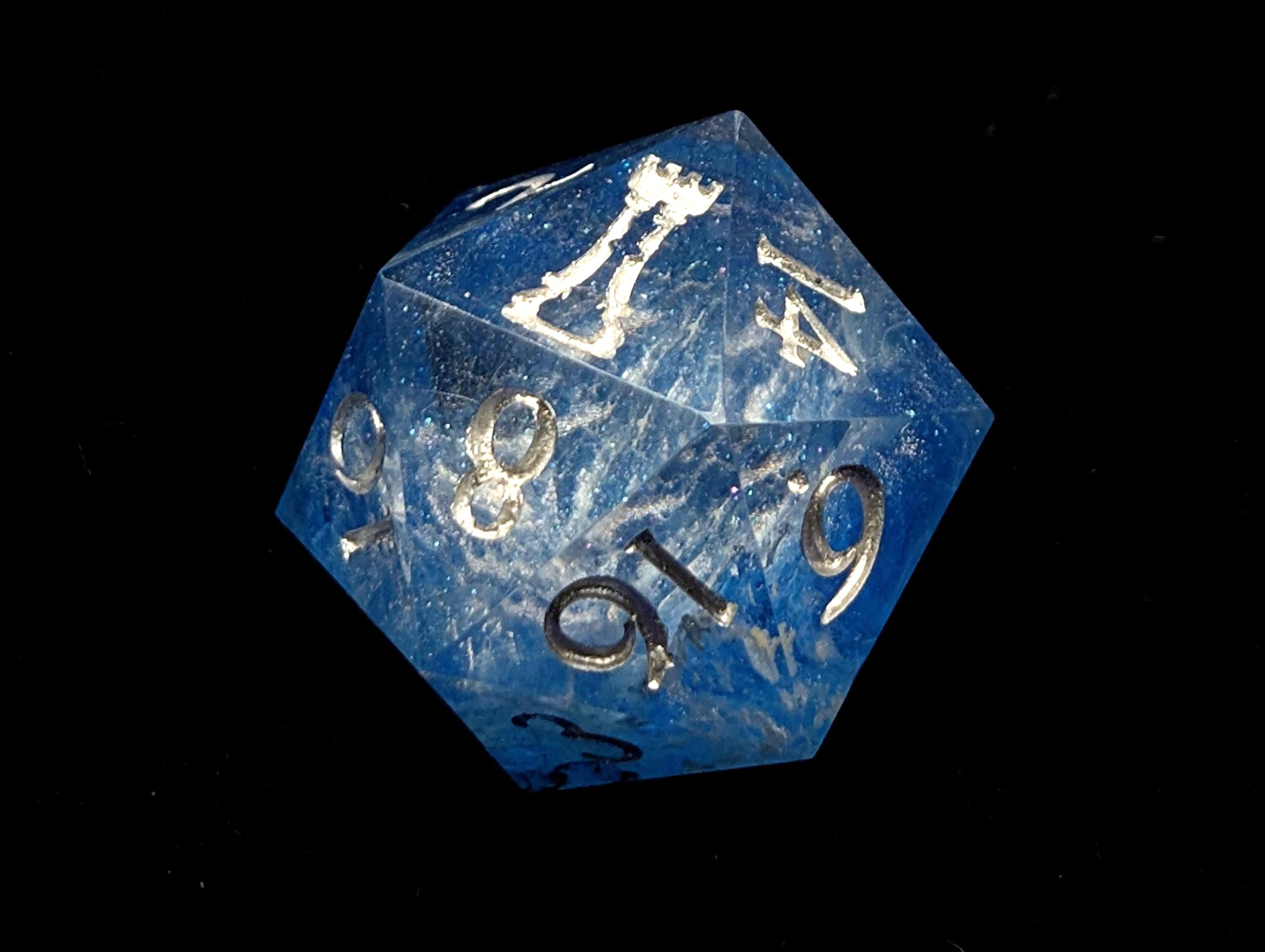 Glacial Freeze - Handmade Sharp Edge Resin D&D Dice Set
