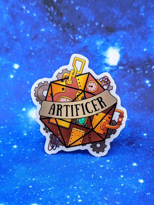 Artificer Dungeons and Dragons Inspired 2.5 Inch Clear Backing Waterproof Vinyl Sticker