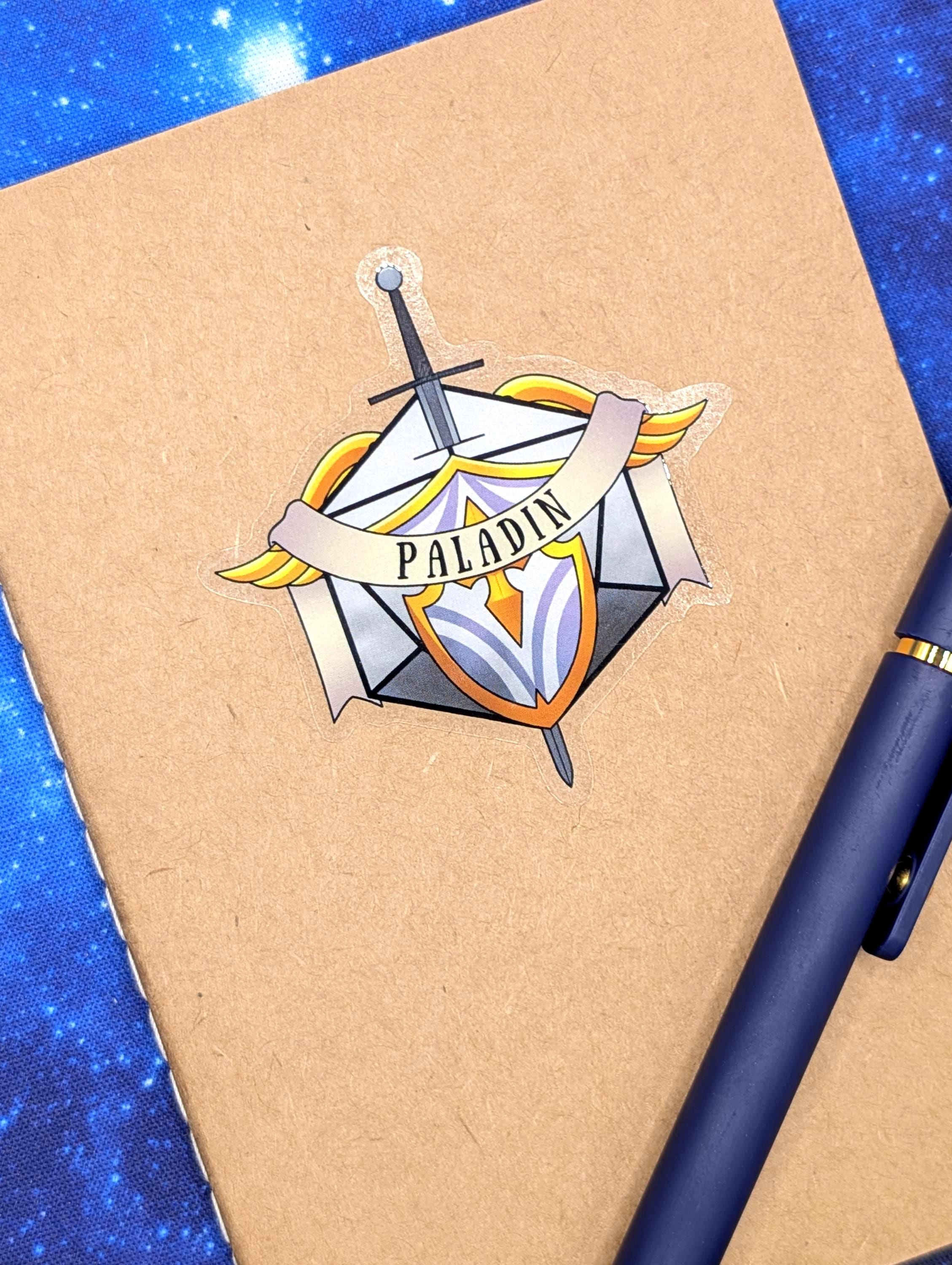 Paladin Dungeons and Dragons Inspired 2.5 Inch Clear Backing Waterproof Vinyl Sticker