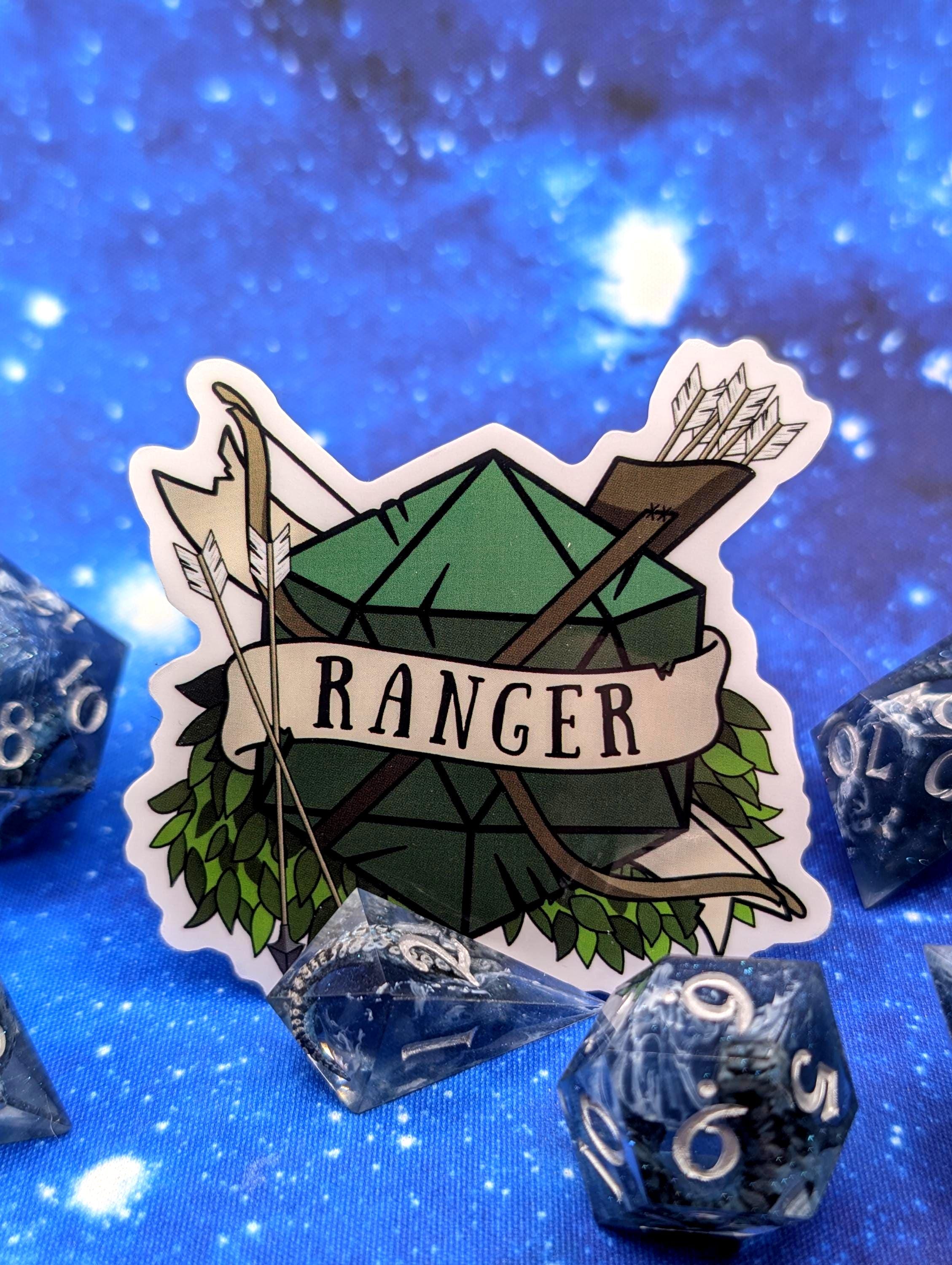 Ranger Dungeons and Dragons Inspired 2.5 Inch Clear Backing Waterproof Vinyl Sticker