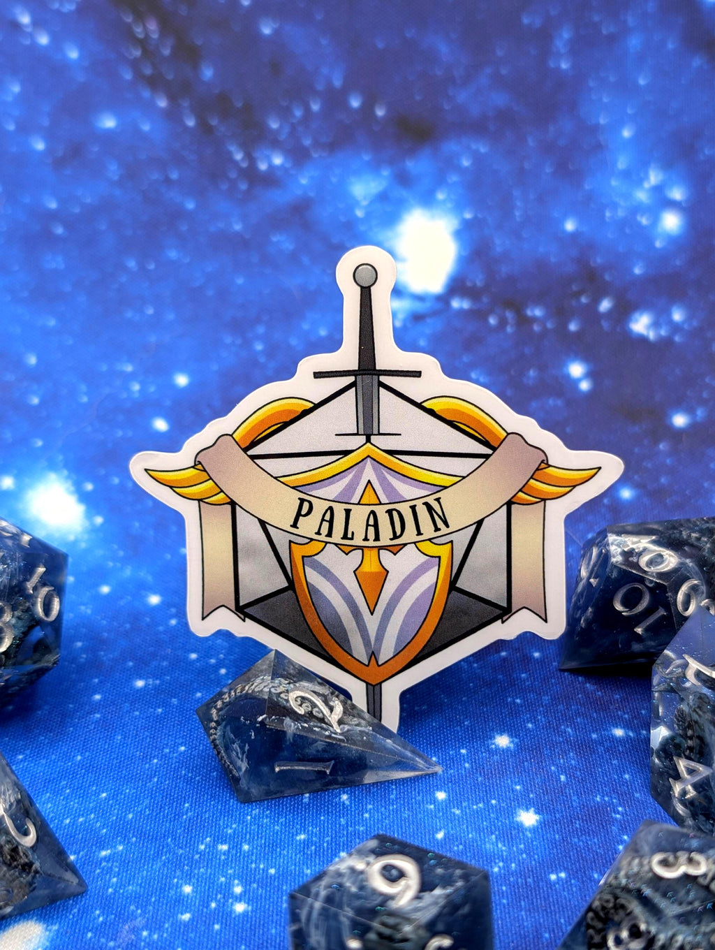Paladin Dungeons and Dragons Inspired 2.5 Inch Clear Backing Waterproof Vinyl Sticker