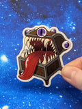 Mub the Mimic Dungeons and Dragons Inspired 2.5 Inch Clear Backing Waterproof Vinyl Sticker