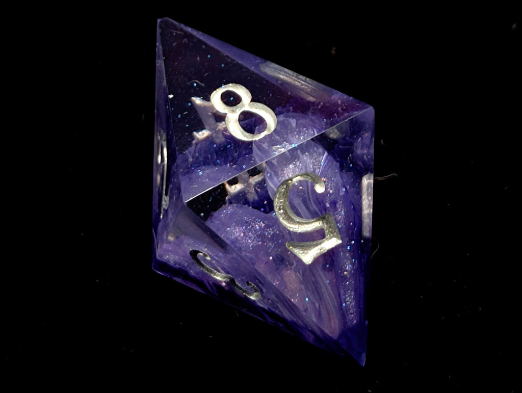 Purple Haze - Handmade Sharp Edge Resin D&D Dice Set