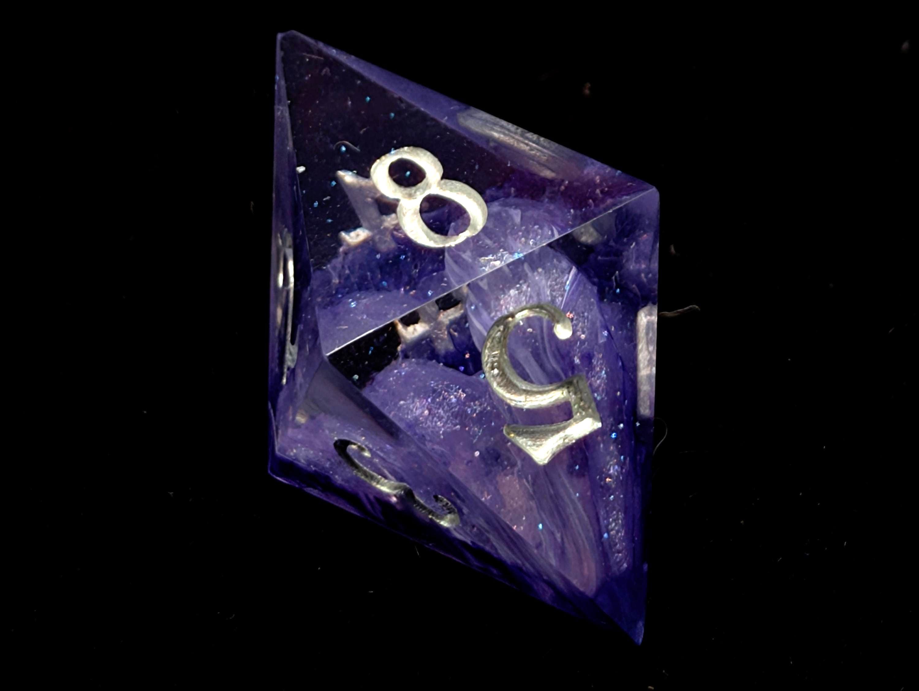 Purple Haze - Handmade Sharp Edge Resin D&D Dice Set