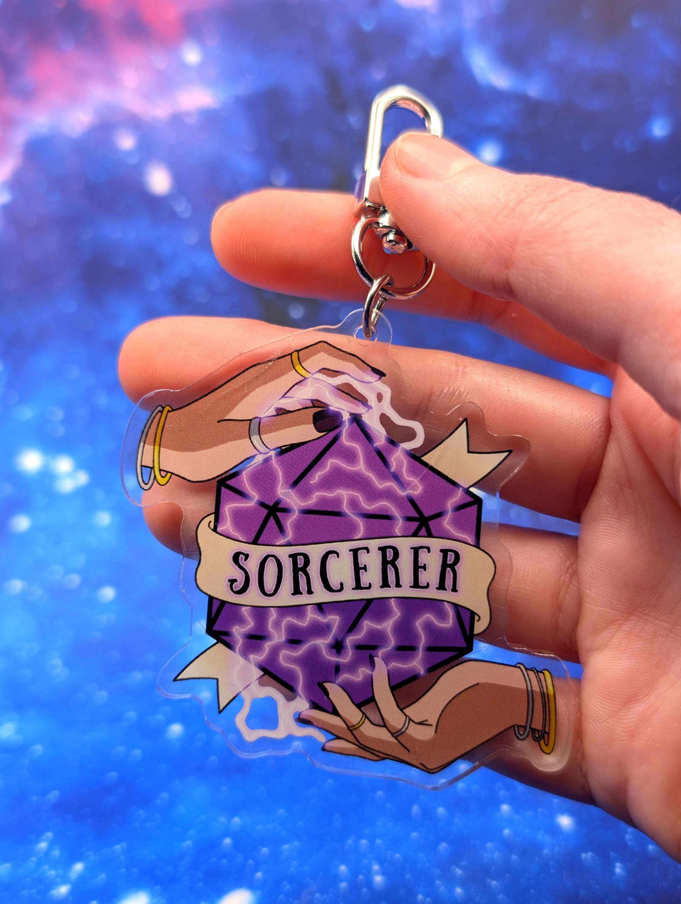 Sorcerer D&D Acrylic Class Keychain - Dungeons and Dragons Inspired Accessories