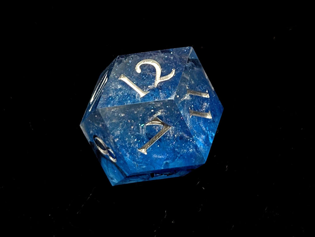 Glacial Freeze - Handmade Sharp Edge Resin D&D Dice Set