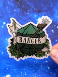 Ranger Dungeons and Dragons Inspired 2.5 Inch Clear Backing Waterproof Vinyl Sticker