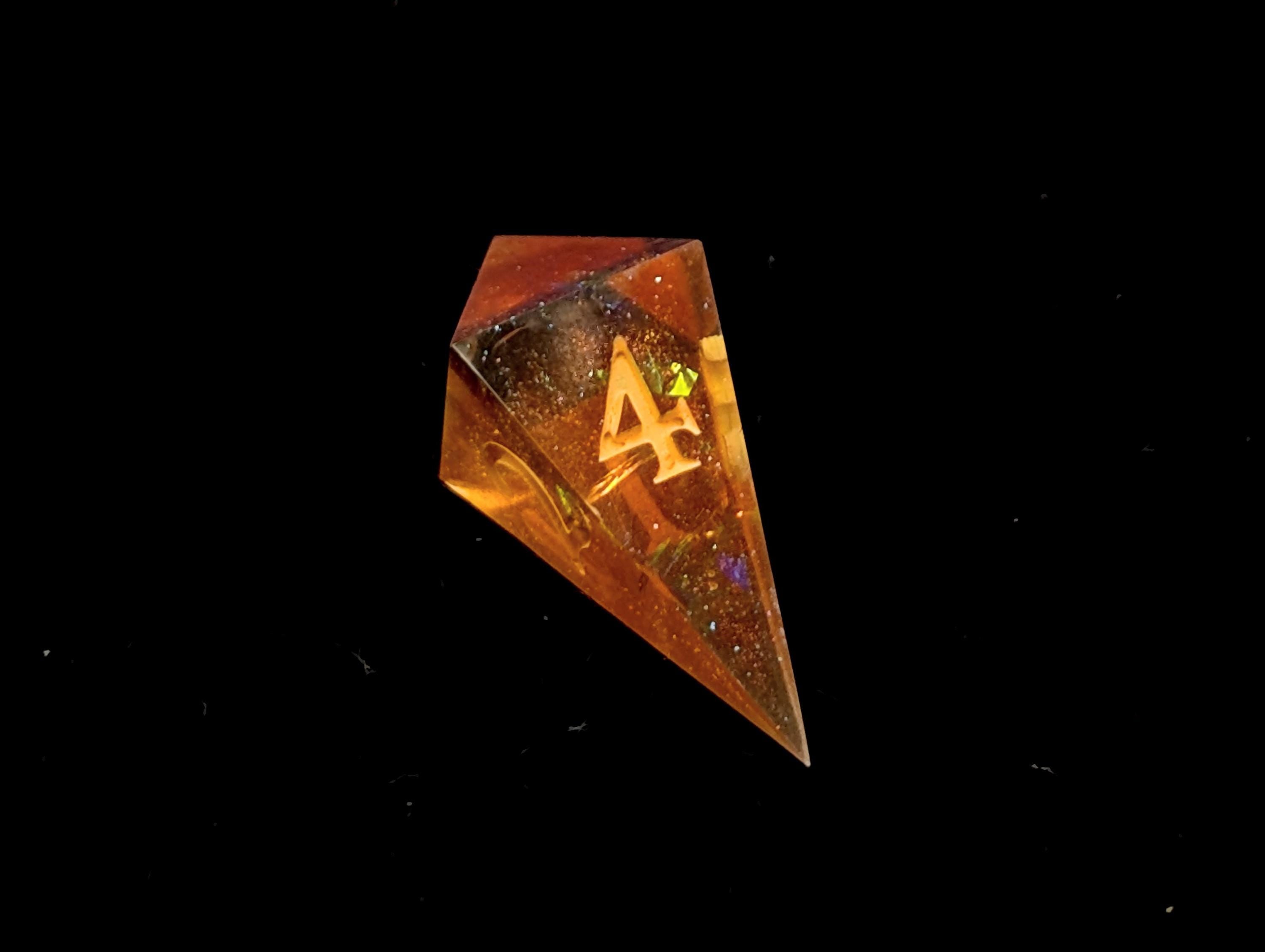 Tangerine Dreams - Handmade Sharp Edge Resin D&D Dice Set