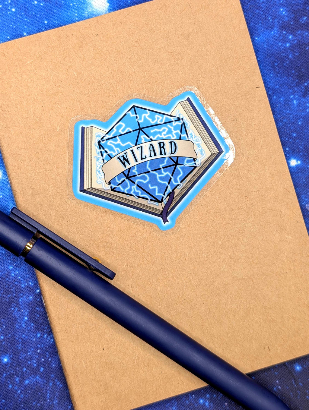 Wizard Dungeons and Dragons Inspired 2.5 Inch Clear Backing Waterproof Vinyl Sticker