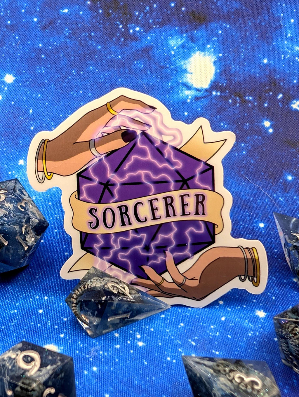 Sorcerer Dungeons and Dragons Inspired 2.5 Inch Clear Backing Waterproof Vinyl Sticker