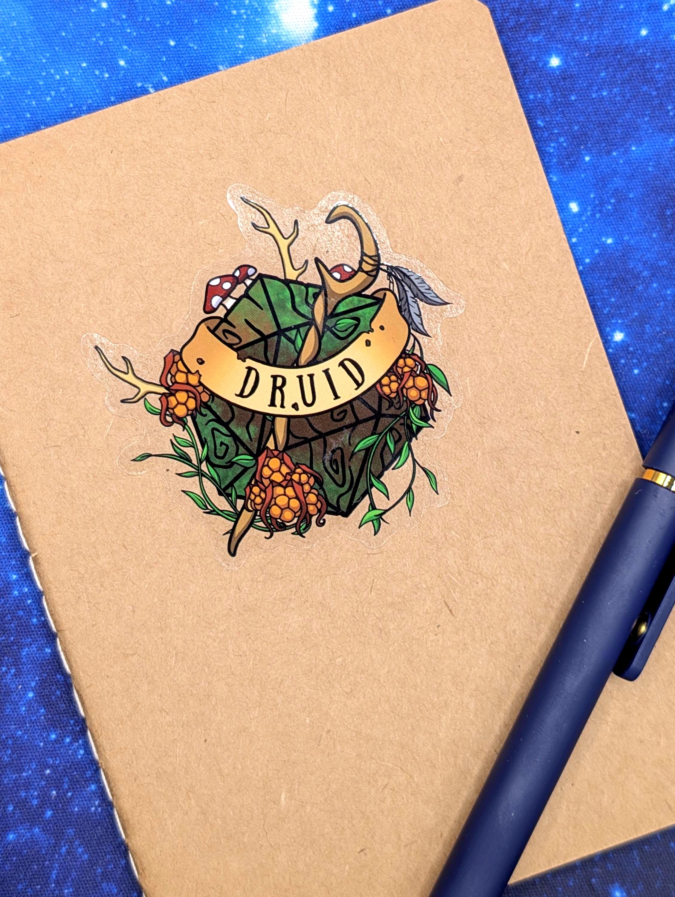 Druid Dungeons and Dragons Inspired 2.5 Inch Clear Backing Waterproof Vinyl Sticker
