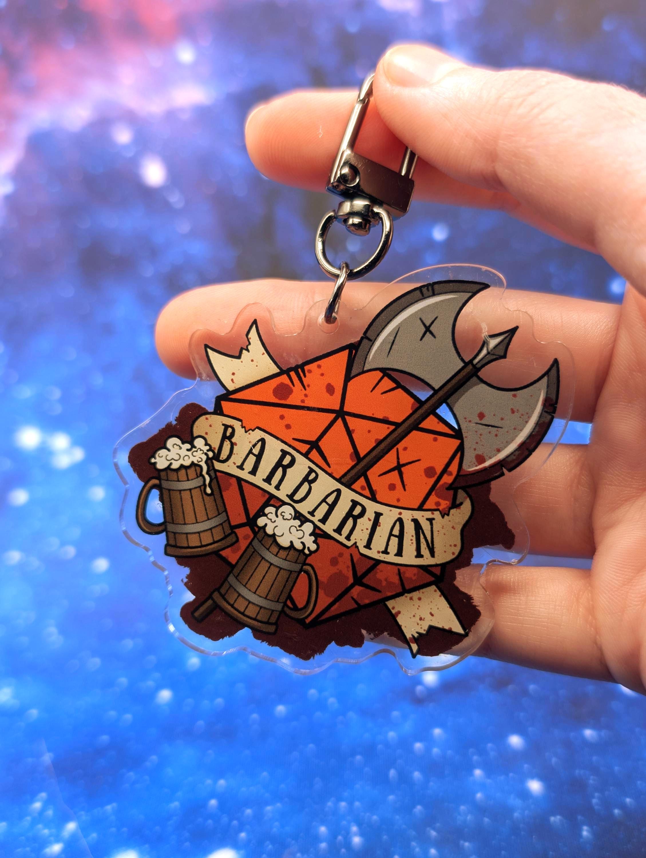Barbarian D&D Acrylic Class Keychain - Dungeons and Dragons Inspired Accessories