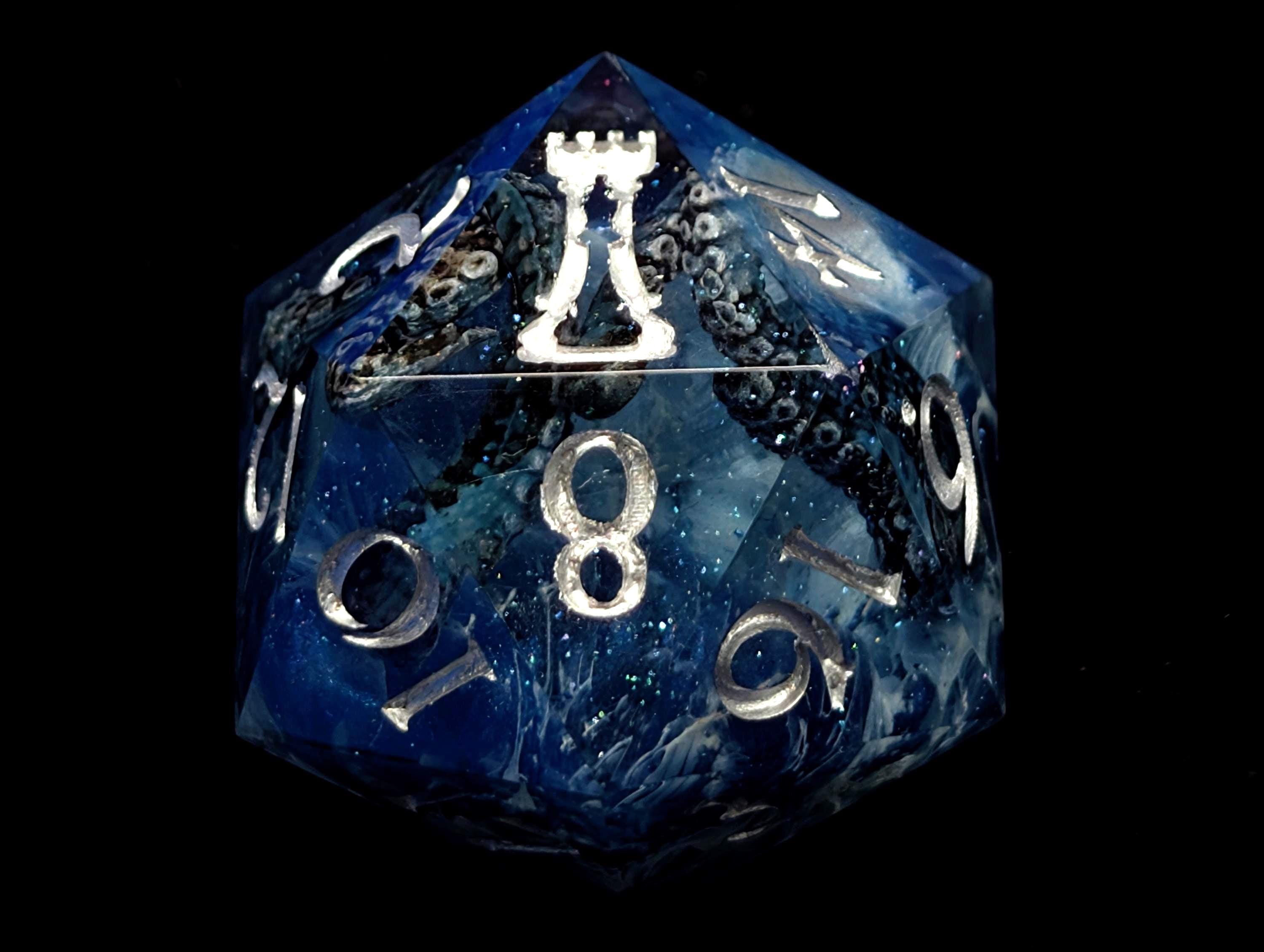 Wrath of the Kraken - Handmade Sharp Edge Resin D&D Dice Set
