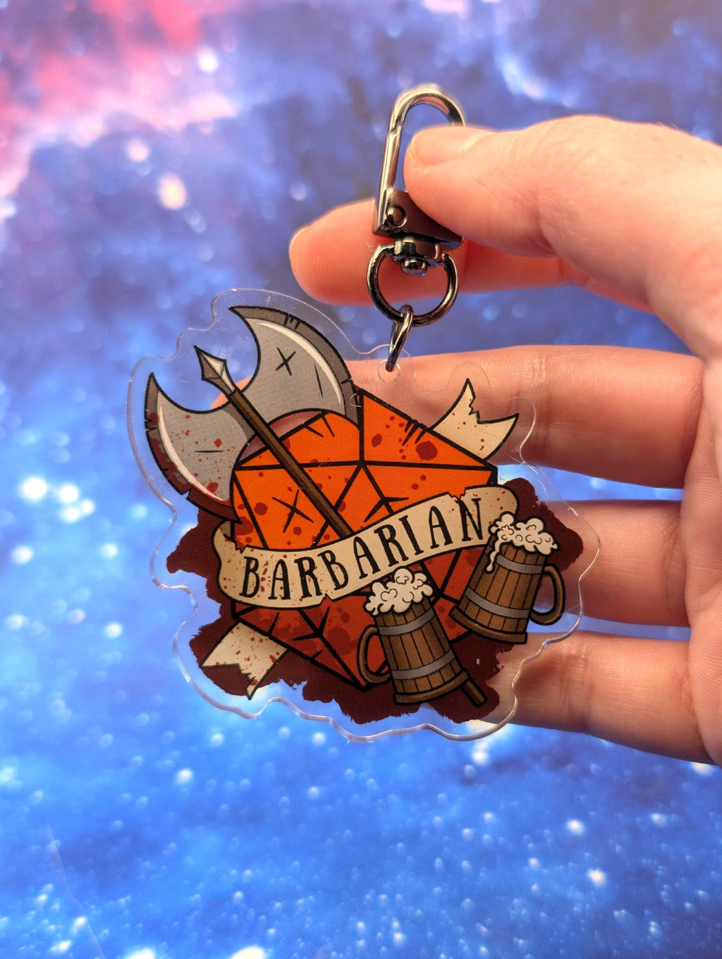 Barbarian D&D Acrylic Class Keychain - Dungeons and Dragons Inspired Accessories