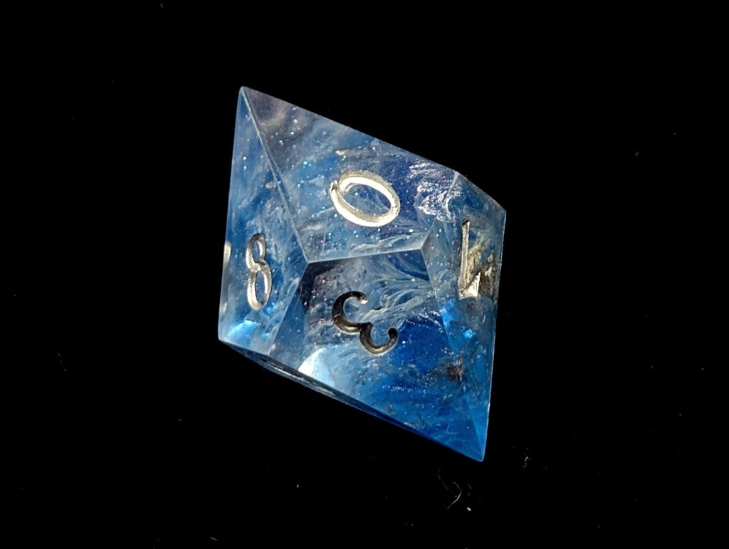 Glacial Freeze - Handmade Sharp Edge Resin D&D Dice Set