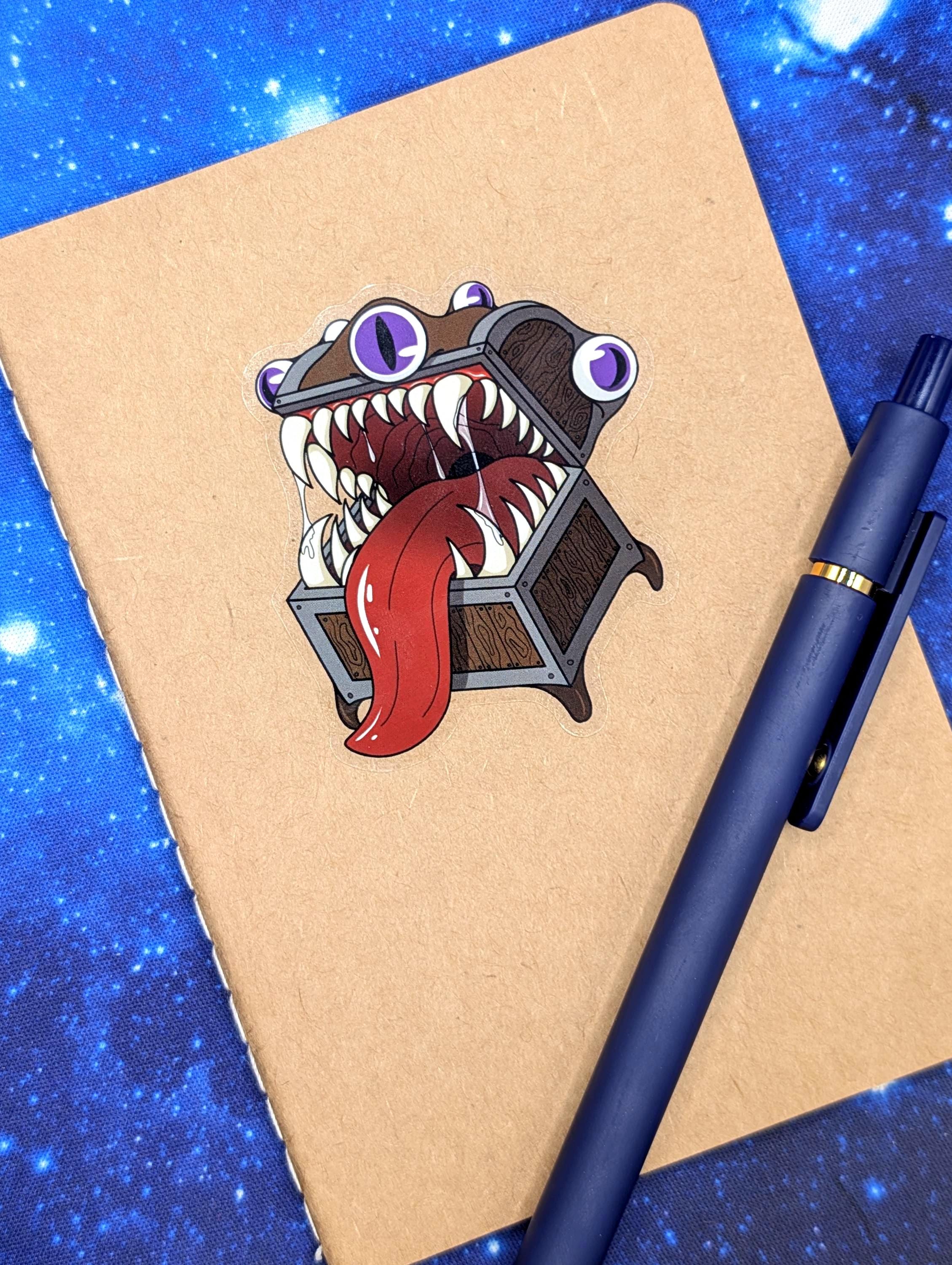 Mub the Mimic Dungeons and Dragons Inspired 2.5 Inch Clear Backing Waterproof Vinyl Sticker